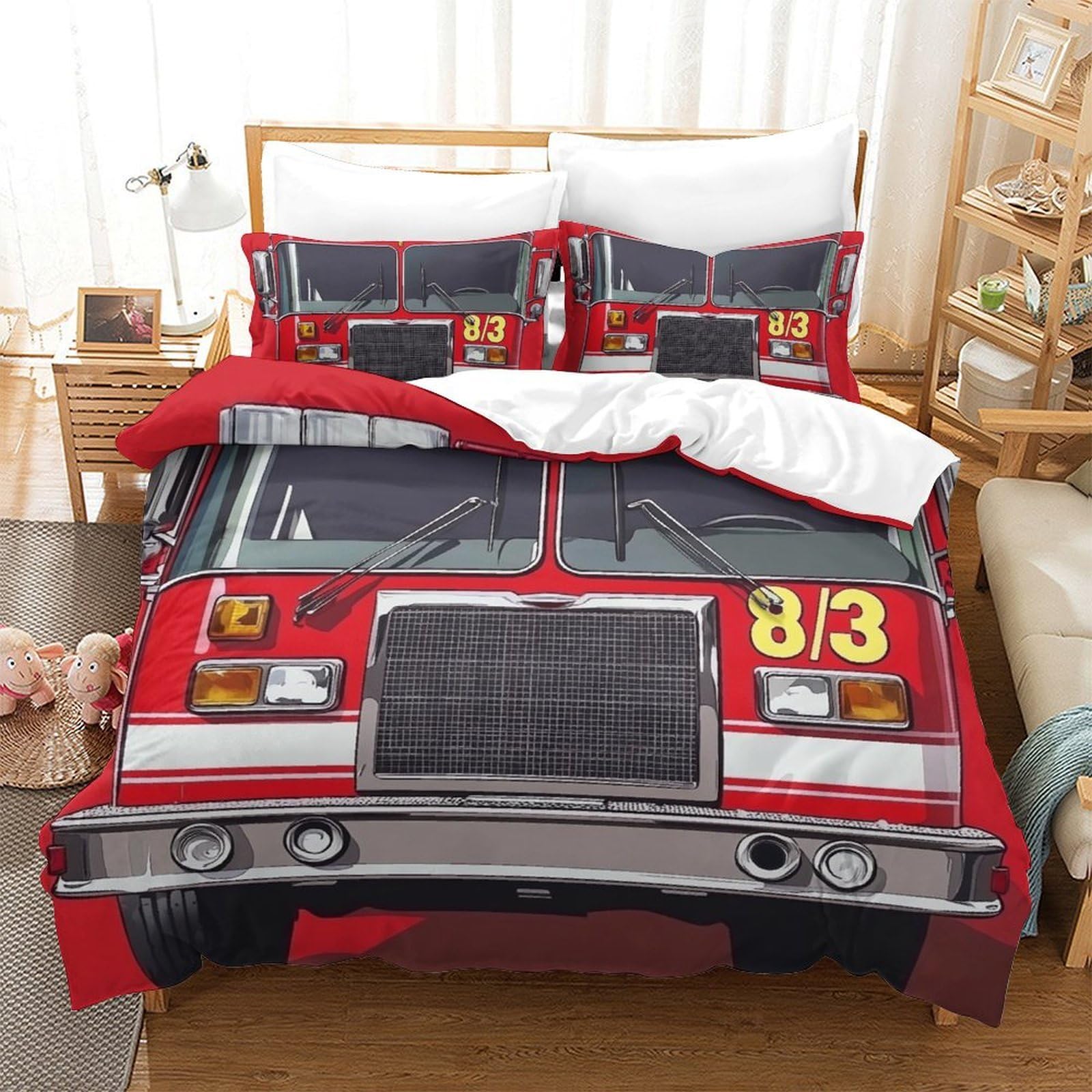 Housse de couette camion de pompiers 3D pour relooker la chambre ado King