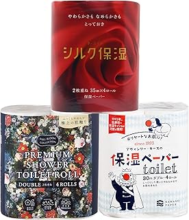 河野製紙 保湿トイレットペーパーお試しセット 3種 4ロール入り×各1パック