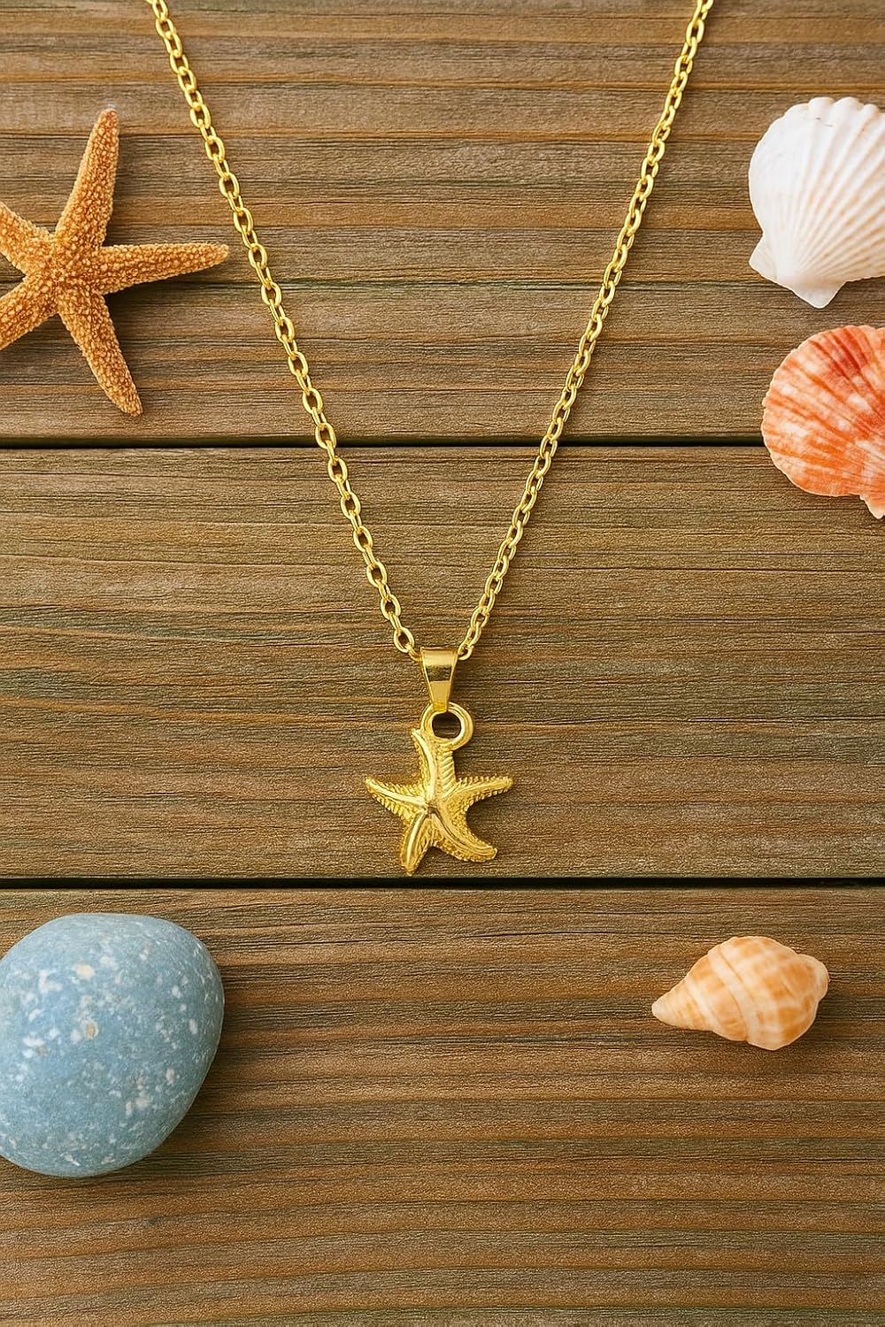 VIY Personal Card Starfish necklace, Ocean jewelry for women, Beach charm necklace, Beach gifts for women, Summer necklaces, Summer jewelry, Nautical gifts, Starfish pendant gold - Image 2