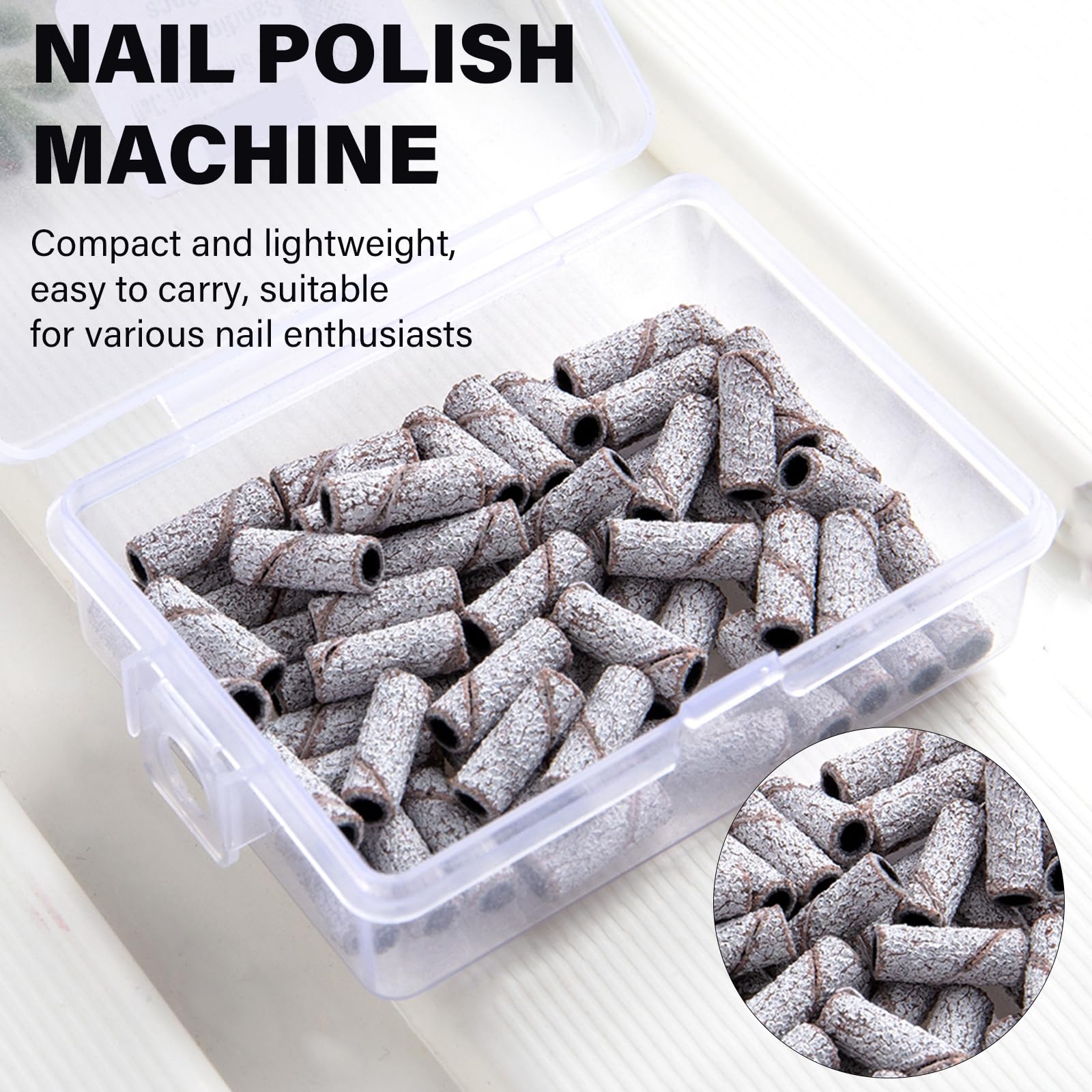 CORFULRA 210-tlg. Schleifbänder-Set Für Nagelbohrer – Körnungen #80, #150, #240 Mit Regenbogen-Dorn
