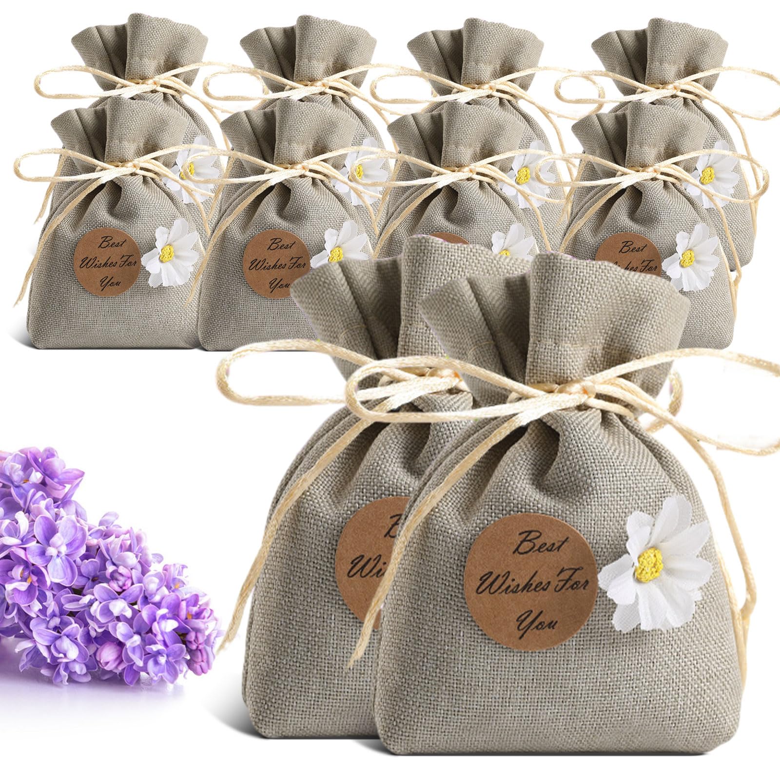 Lavender Sachets, 10 Packs Natural Dried Lavender Bags, Home Fragrance Sachet for Drawers, Closets, Dressers, Car, Home