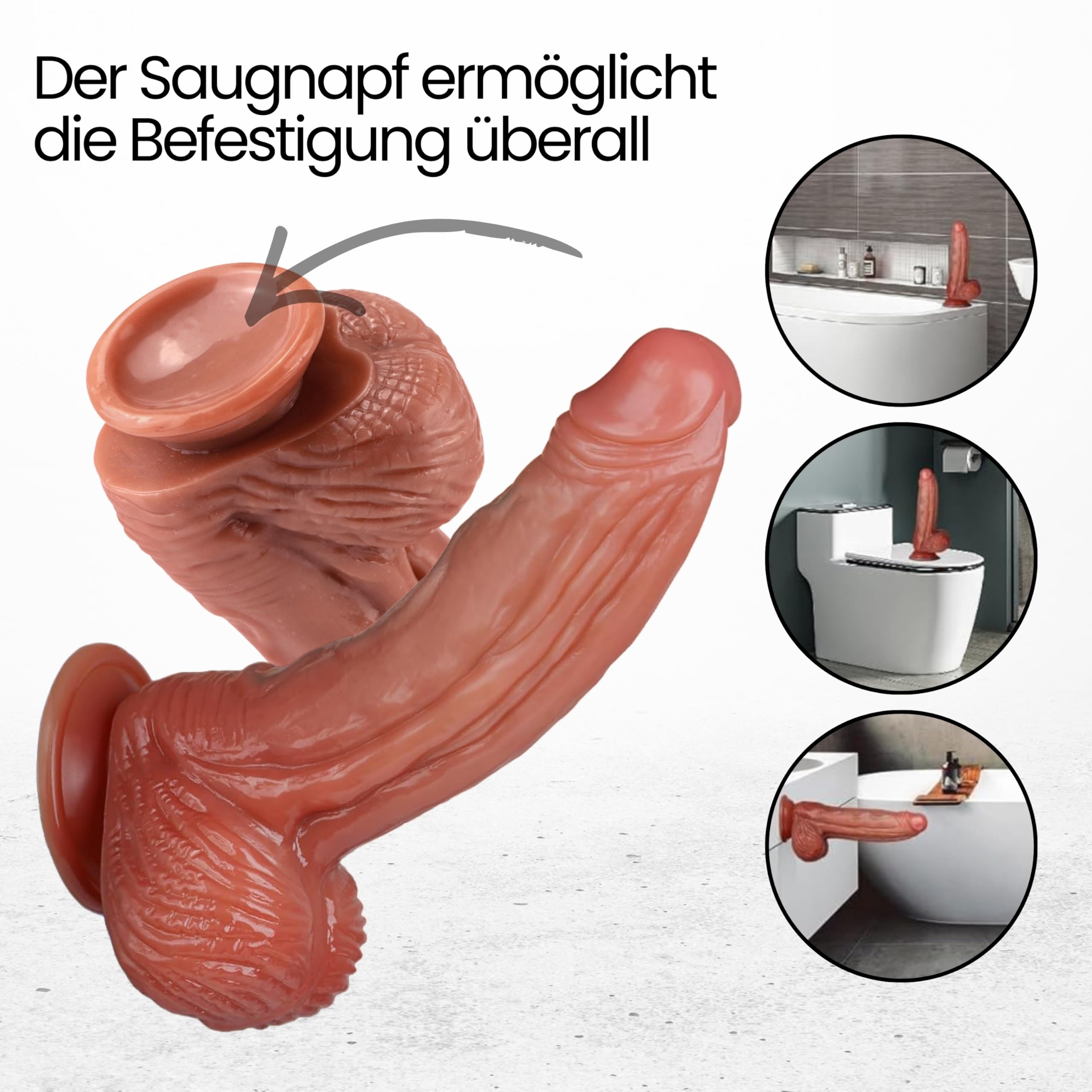 Fops Dildo Realistico XXXL – Fallo Gigante con Vene in Rilievo e Ventosa Potente, 24cm x 5,8cm, Peso Massiccio 685g, Beige, Durezza Estrema e Stretching Estremo per Donna e Coppia D50M