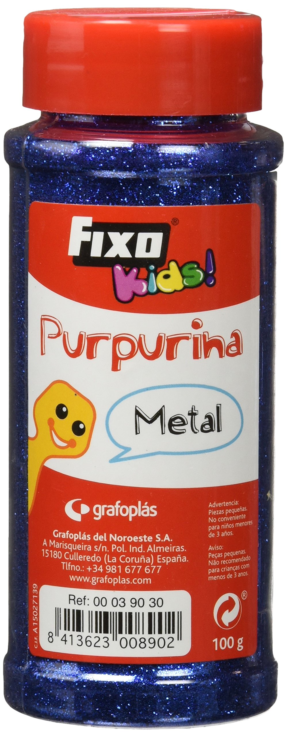 Fixo Kids 39030 - Purpurina azul metalizada. Bote de 100 gramos.