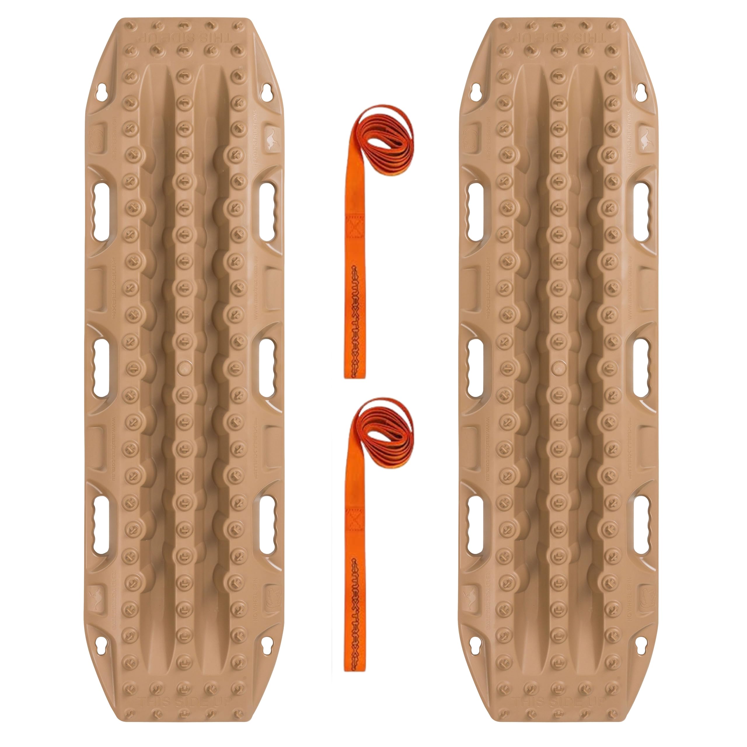 MAXTRAX| MKII Desert Tan Recovery Boards Pair | Heavy Duty Off-Road Traction Tracks for Sand Mud Snow Overlanding (MTX02DT)