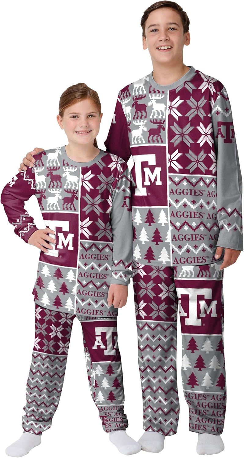 FOCO NCAA Unisex-Adult Busy Block Family Matching Collection Set Holiday Pjs - Image 2