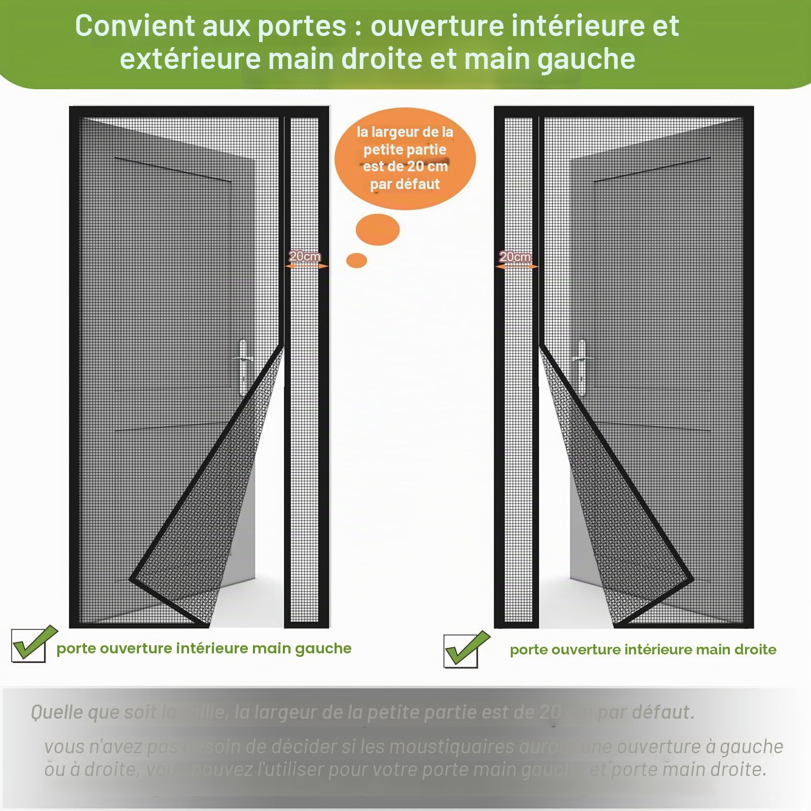 Risareyi Moustiquaire Porte Fenêtre Magnétique 200x220cm, Noir Réversible | Filet en Fibre de Verre Résistant, Anti UV, Ouverture Latérale, Moustiquaire Aimantée, Anti-Insectes, 4cm Ruban Adhésif