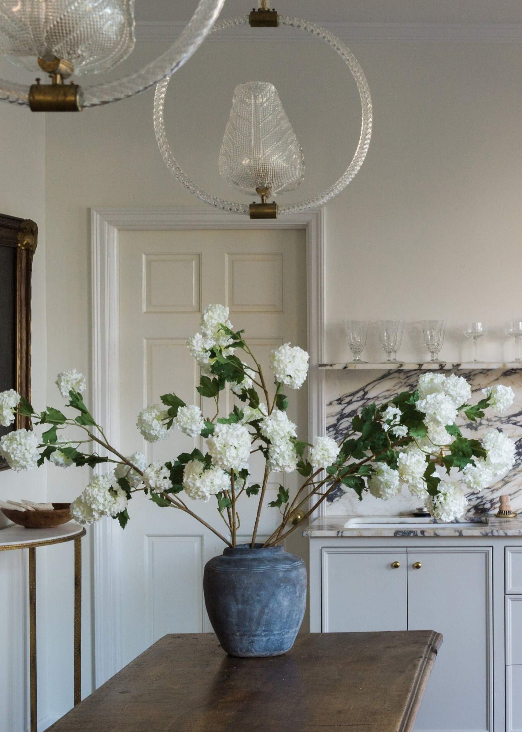 Afloral Faux Snowball Hydrangea in Crisp White - 43.5"