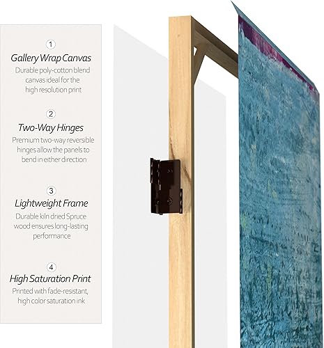 Miniatura 4 de Red Lantern Divisor de habitación de lona Nature's Symphony de doble cara de 6 pies de alto, horizonte