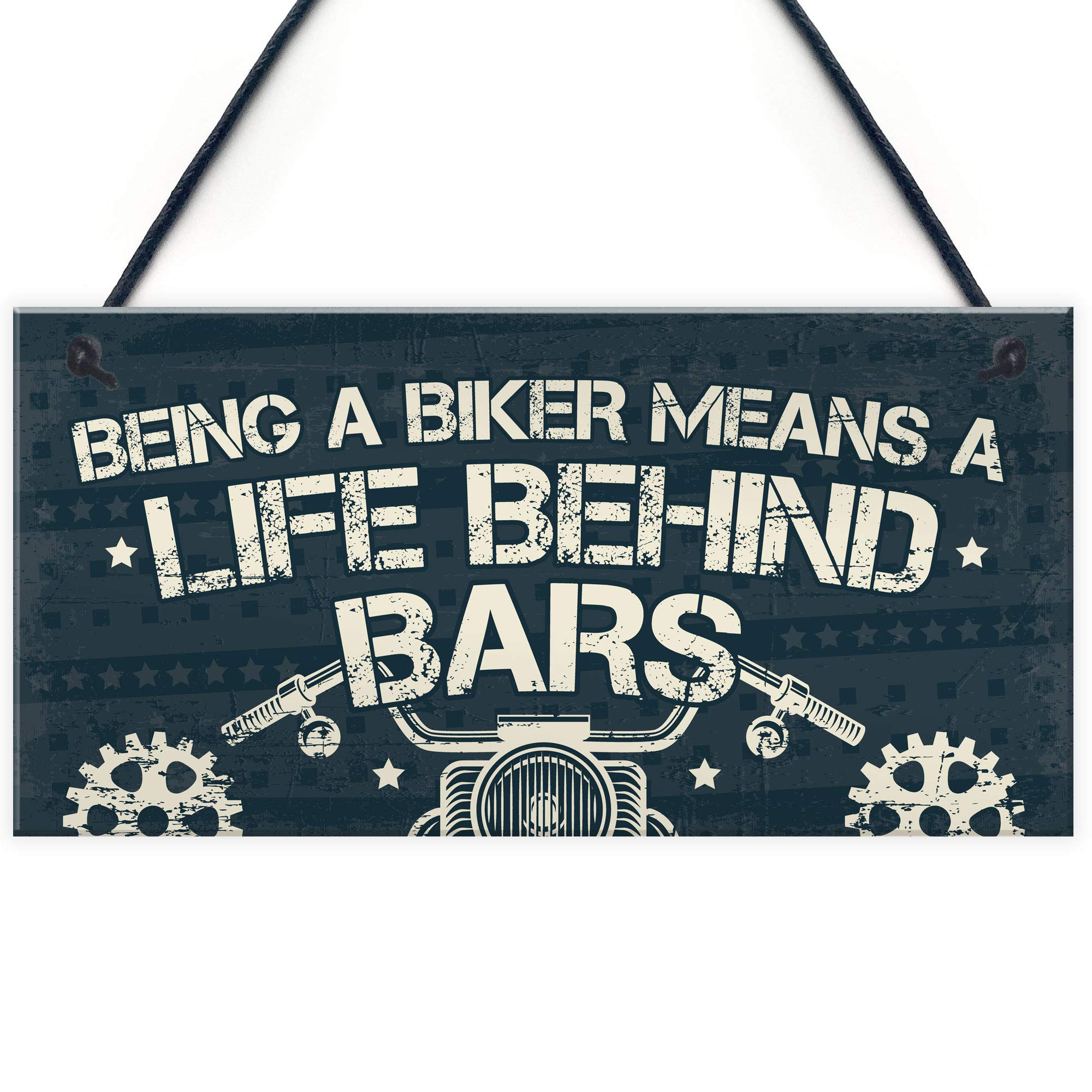 Red Ocean Novelty Biker Gifts For Men Hanging Motorcycle Motorbike Man Cave Garage Plaque Gifts For Him Dad Grandad