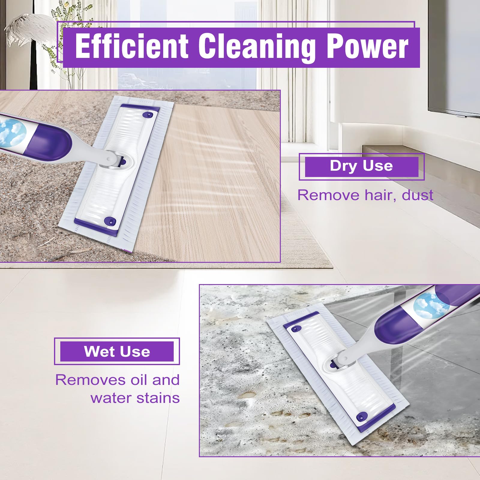 Paquete De 40 Almohadillas Repuesto Para Mopa Swiffer Powermop Multisuperficie Y Madera, Desechables Secas Húmedas, Fregona Eléctricas Limpieza Suelos