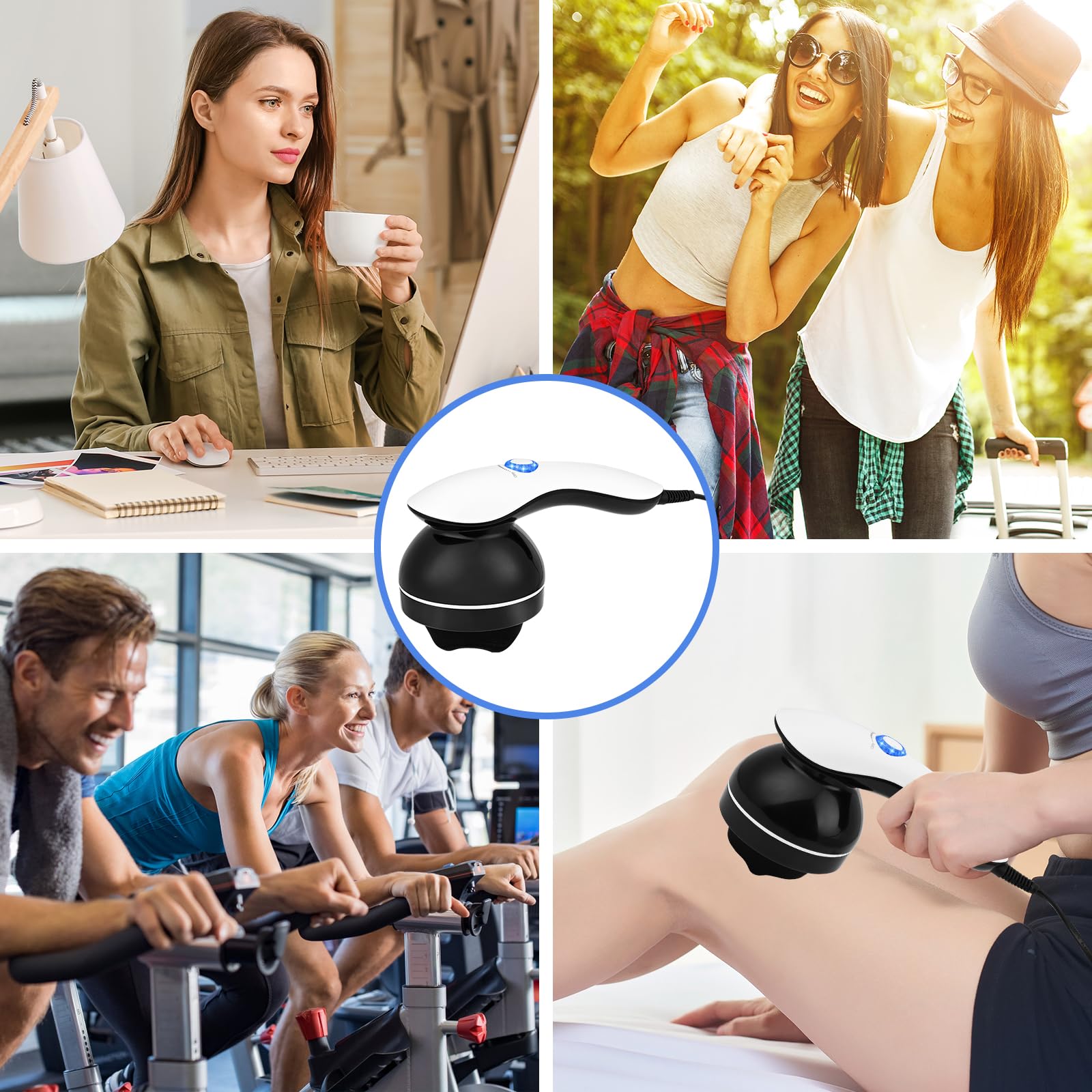Massaggiatore Anticellulite Professionale, Massaggiatore Cellulite Dotato di 8 Testine Intercambiabili, Effetto Tonificante e Rassodante contro Cellulite e Grasso su Glutei e Gambe