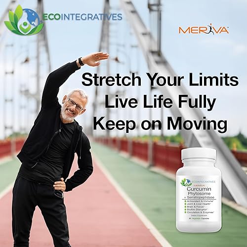 Miniatura 4 de Meriva Curcumin Phytosome + Serratiopeptidase  500 mg de complejo de fitosoma de curcumina  Apoyo vegano para articulaciones y movilidad  60 cápsulas