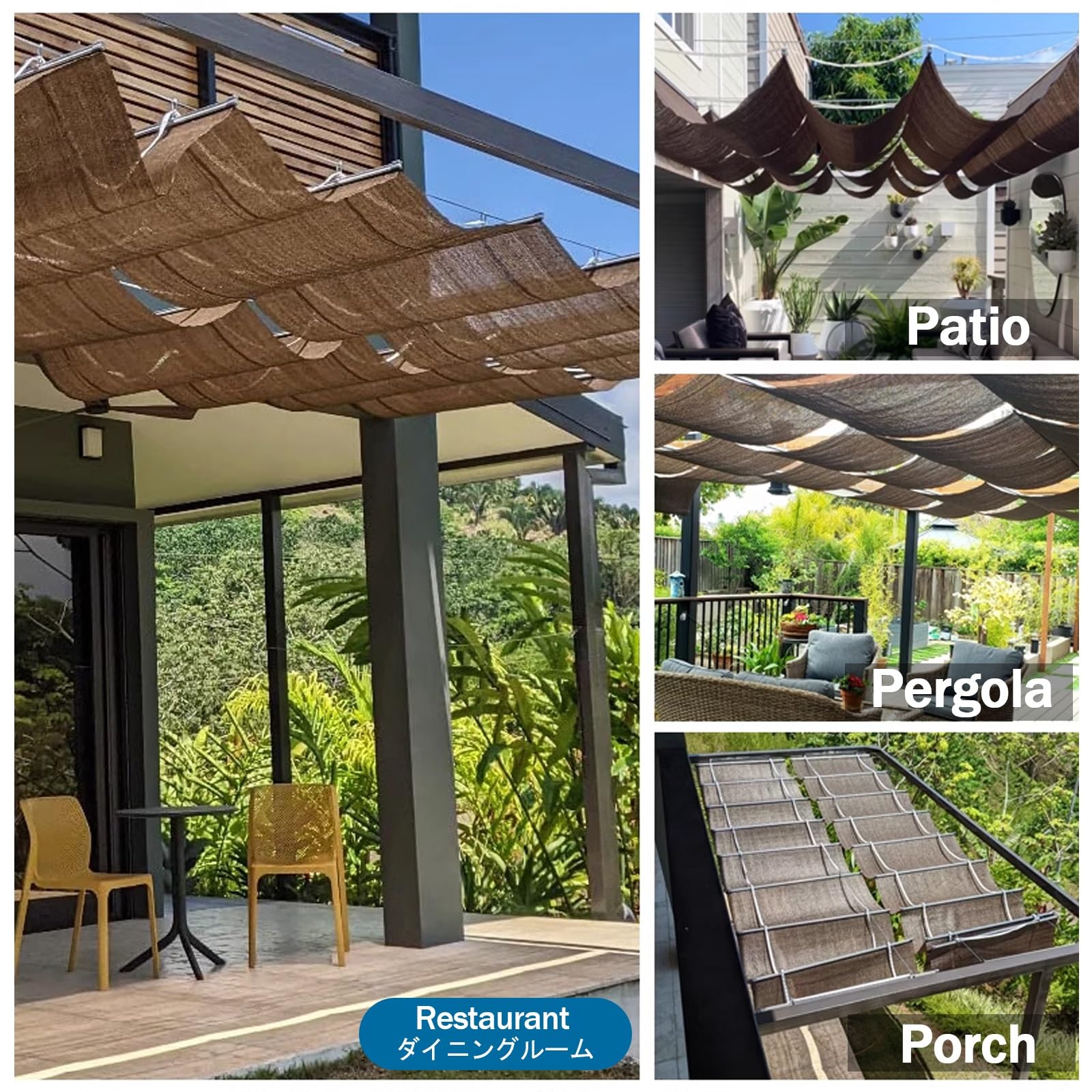 Wysuwana pergola, żagiel przeciwsłoneczny, markiza na patio, werandę, do ogrodu, na taras, konfigurowalny kształt litery U