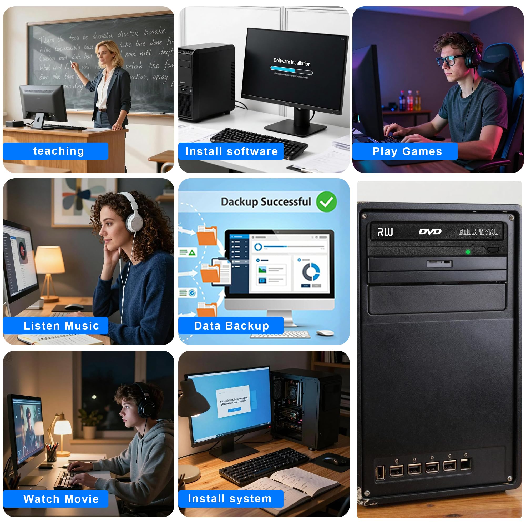 Internal SATA DVD Burner - 24x Read/Write -6