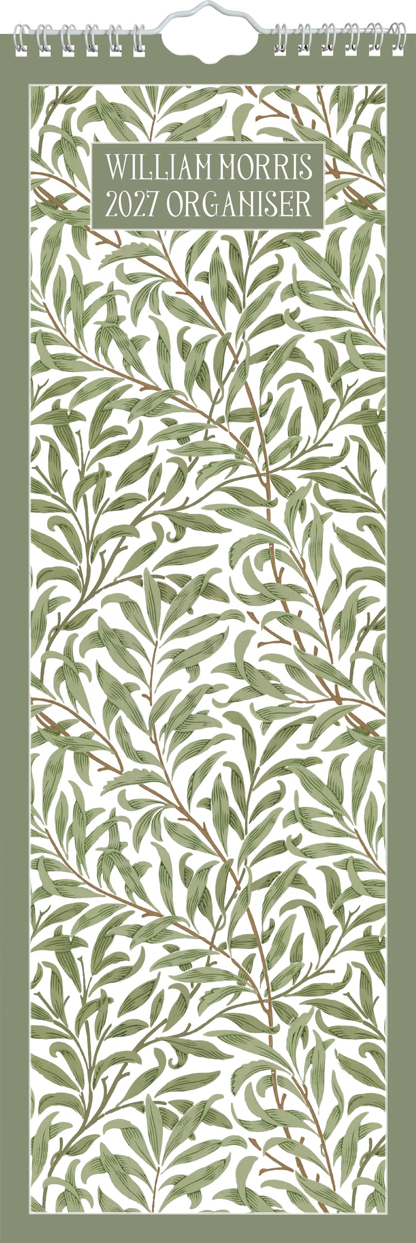 TGSC | William Morris Organiser 2027 Slimline Calendar (Jan–Dec 2027), UK Planner with Decorative Arts, Includes UK Holidays, For Home and Office Organisation | 42 x 15 cm