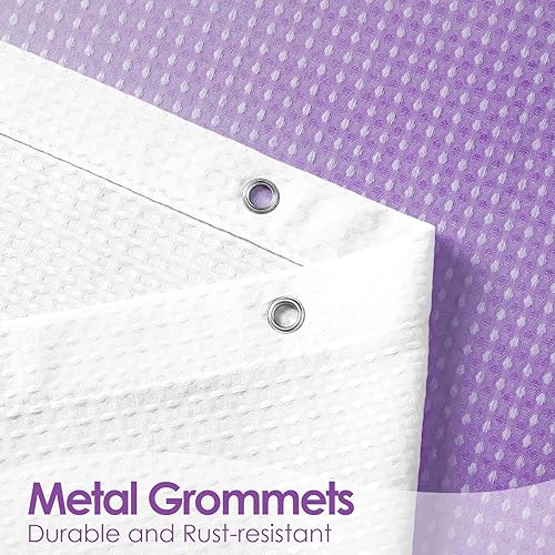 Vista 141 de MitoVilla Cortina de ducha extra larga de 72 x 84 pulgadas, cortina de ducha de tela gofre verde salvia de 84 pulgadas, cortinas de ducha de granja