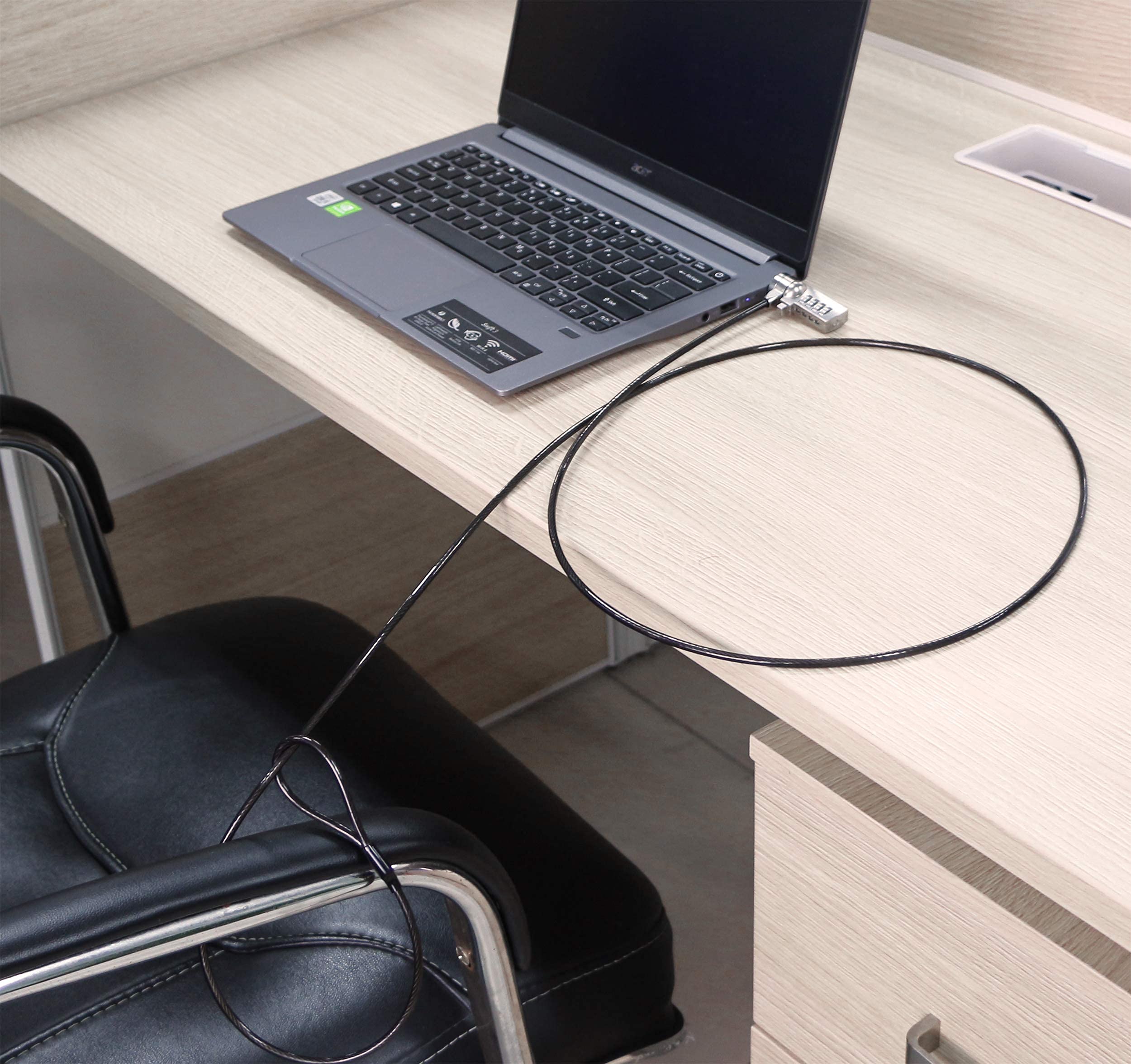 Blocco Sicurezza Per Computer Portatile 1.8m - Antifurto Con Codice 4 Ruote - Foto 6