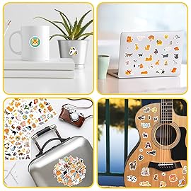 Cute Cat Stickers Kitty Decal Sticker 685 Counts Party Gifts Goodie Bags Decor Reward Animal Birthday Party Favors Vinyl Waterproof Cat Water Bottle Laptop Stickers Invitation Decor