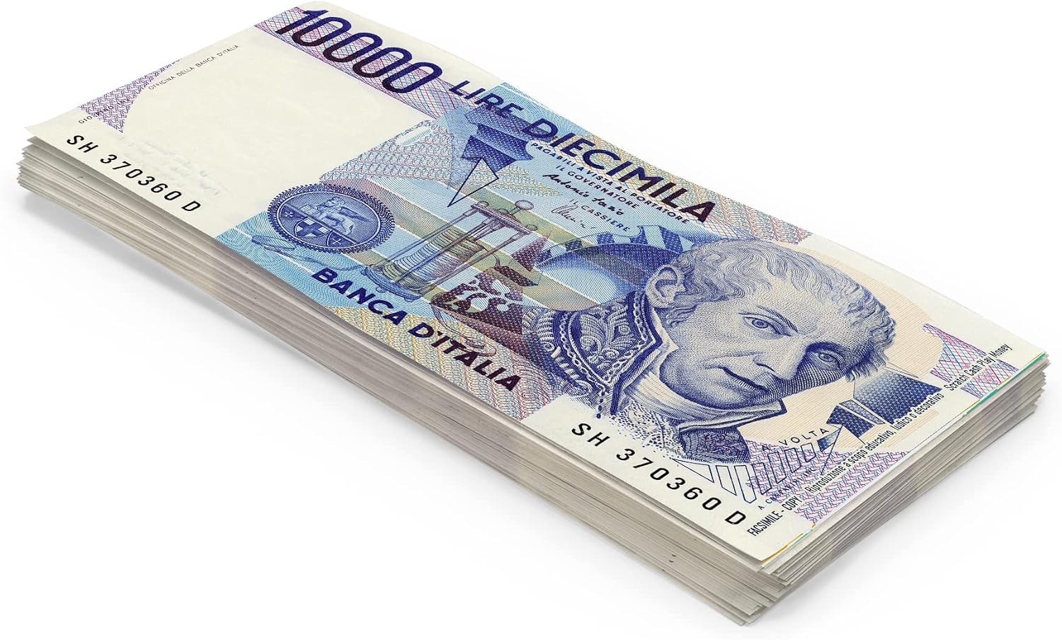 Scratch Cash 100 x 10000 Lira Play Money Real Size