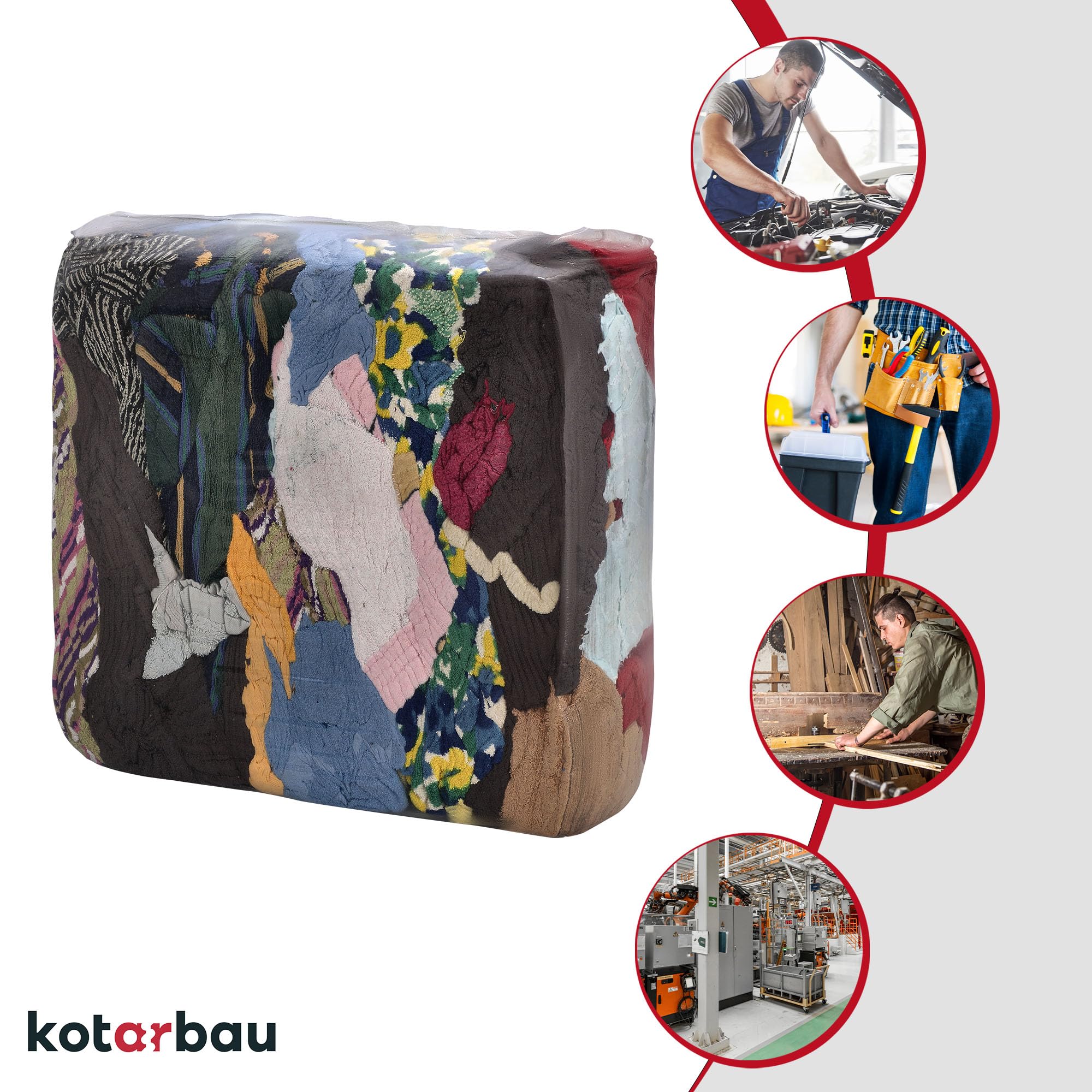 KOTARBAU® Putzlappen Werkstatt 10 kg Frottee Baumwolle Putztücher Auto Putztücher Industrieputzlappen Werkstatt Lappen Spültücher Küchenlappen Kamintücher Auto Pflege Set