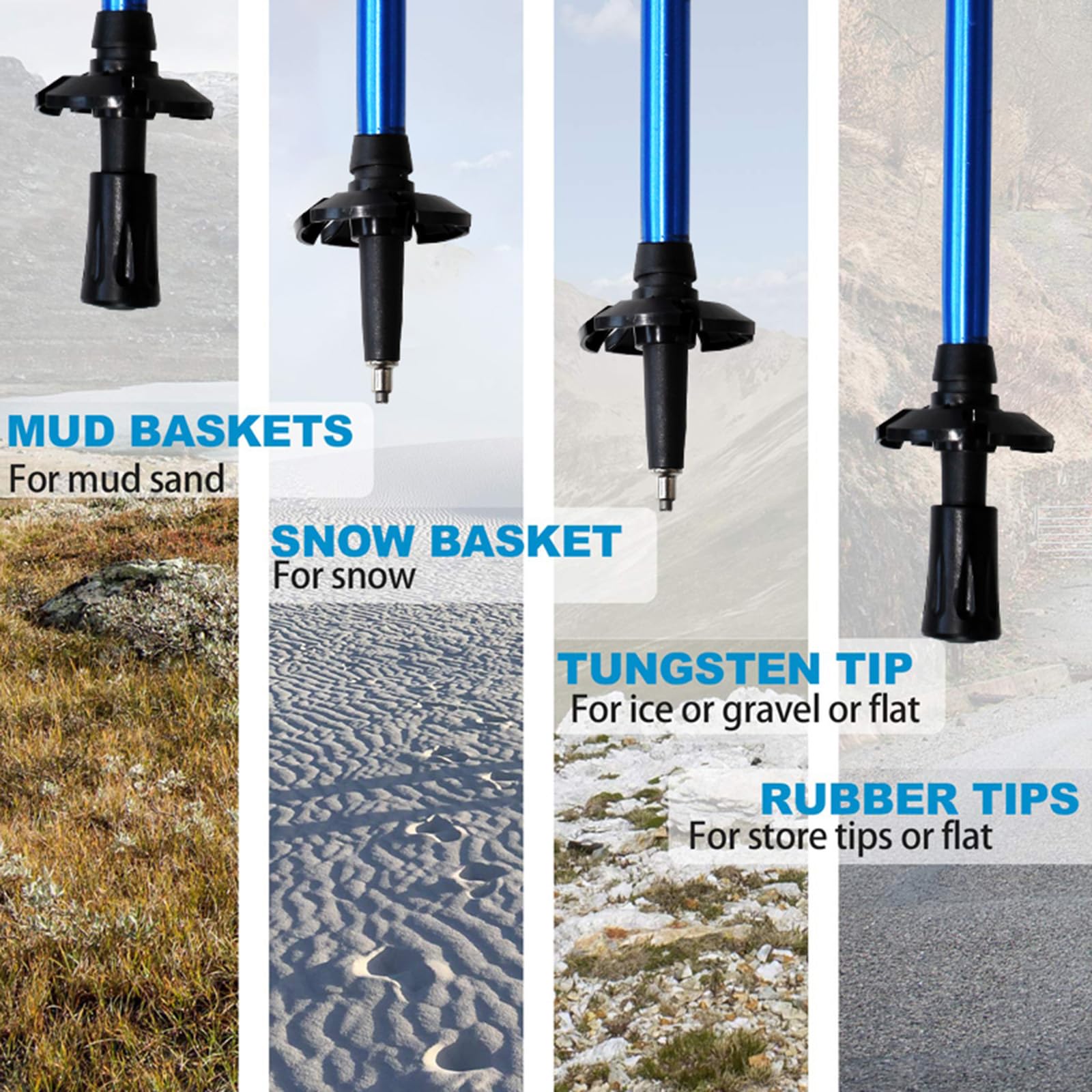 O kijki trekkingowe (2 ps), teleskopowe składane, kijki trekkingowe ze stopu aluminium, lekkie i trwałe, odpowiednie do wędrówek, wspinaczki (110-135 cm)