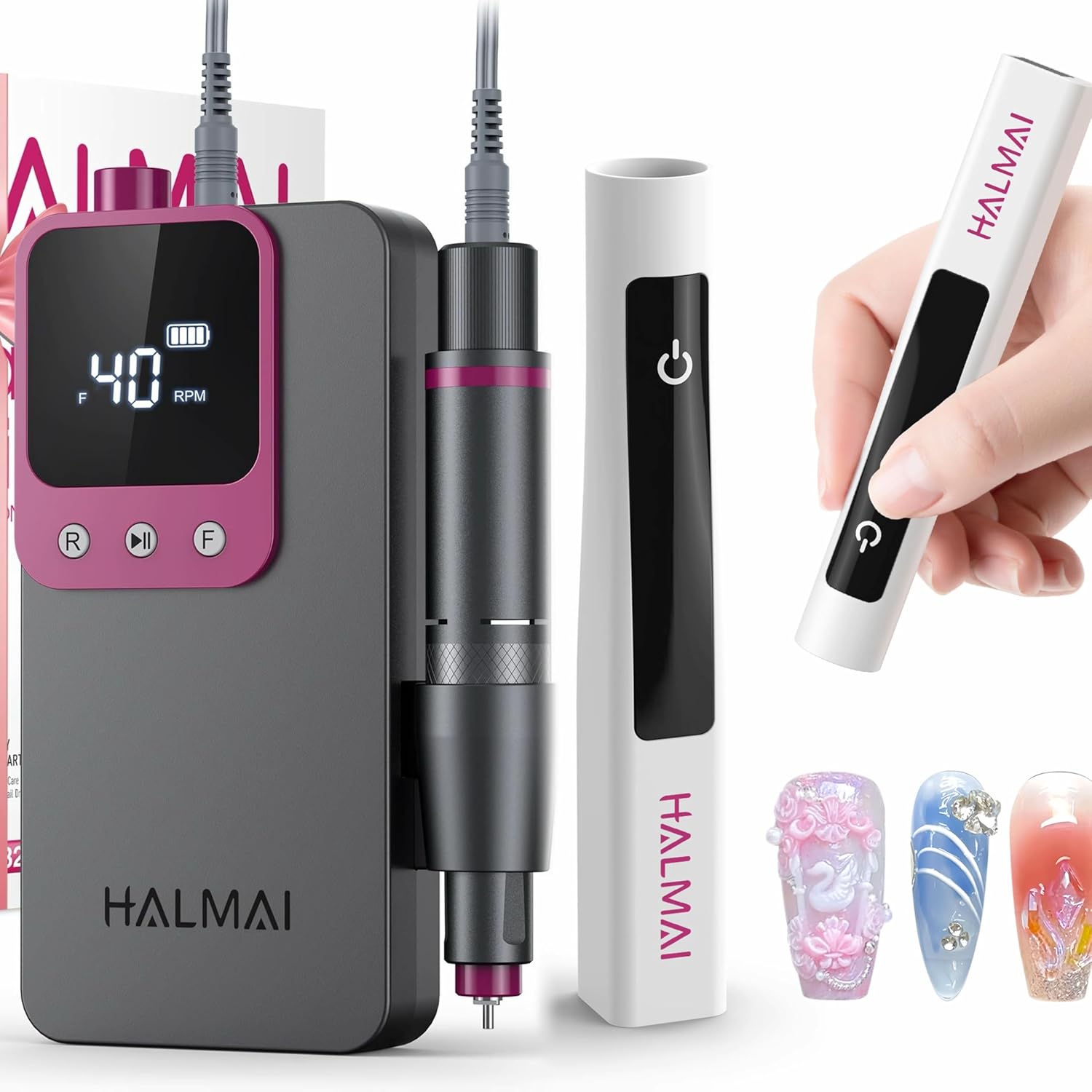 Electric Nail Drill Professional,Handheld UV Nail Lamp for Gel Polish,Home Nail Salon Tool Set