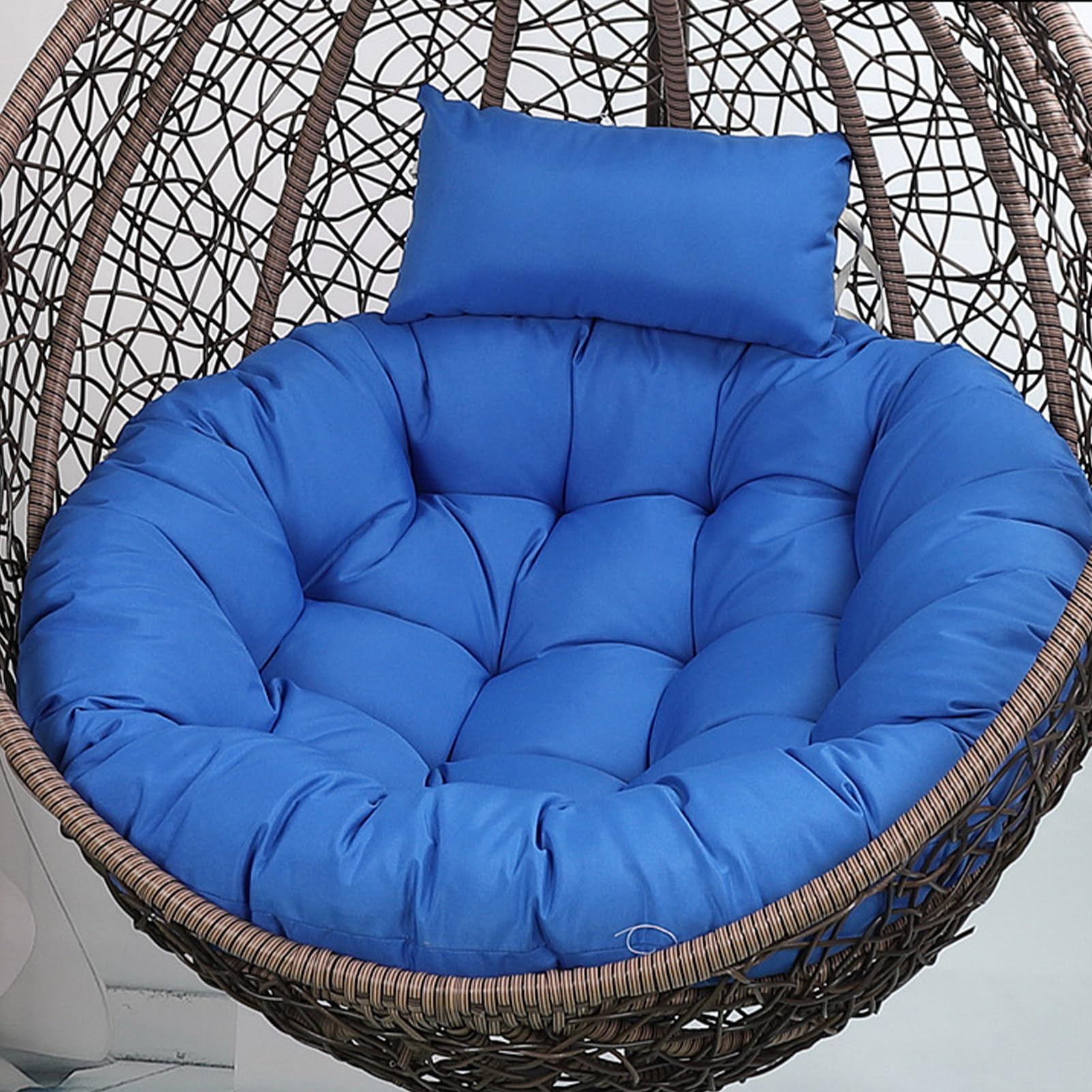 Aocase Egg Chair Cushion with Headrest Pillow, Soft Removable Swing Pad Hanging Chairs, Hammock Chairs Pads, and Hanging Basket Cushions Replacement for Outdoor Indoor,NO02,120cm
