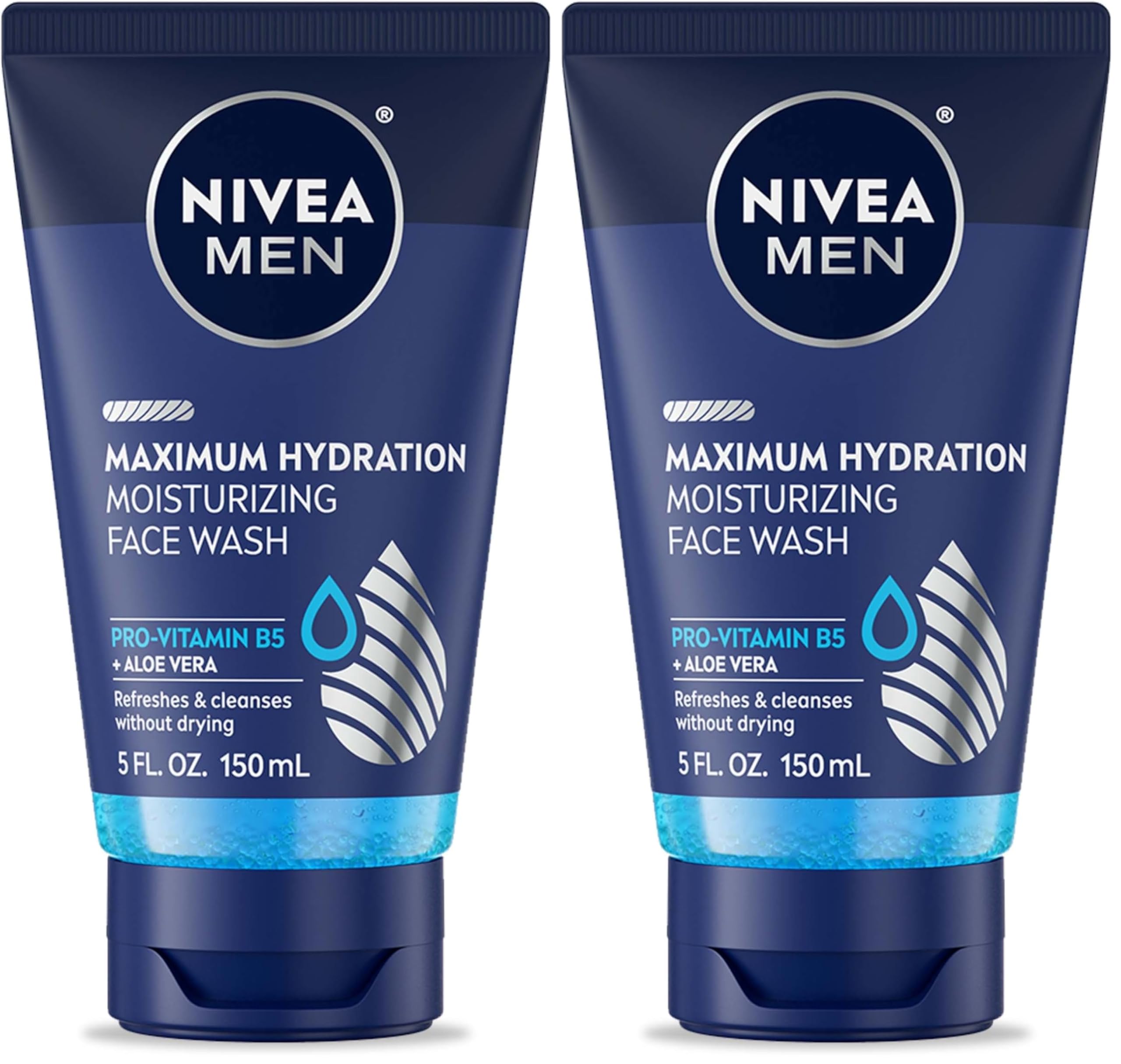 Maximum Hydration Moisturizing Face Wash with Aloe Vera, 5 Fl Oz Tube (Pack of 2)