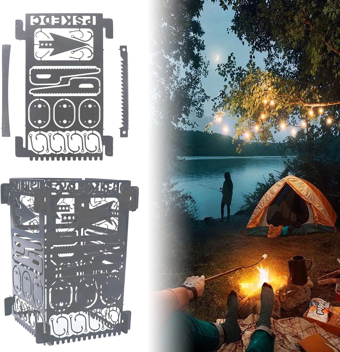 6 tarjetas de supervivencia para exteriores, para pesca, camping y supervivencia en el interior