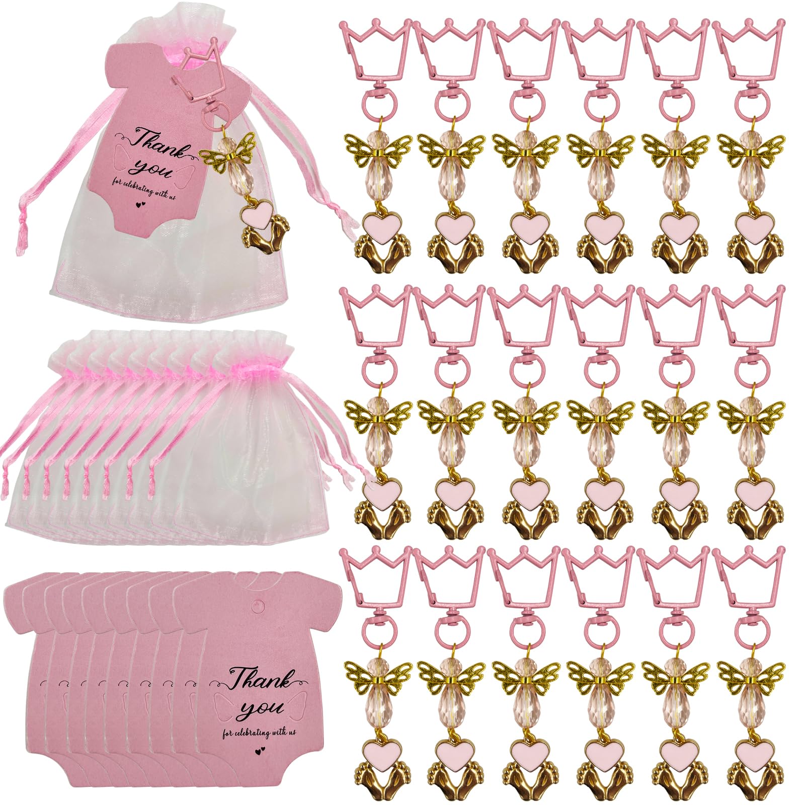 Babyshower of genderreveal cellofaan zakjes We can Bearly Wait roze 25
