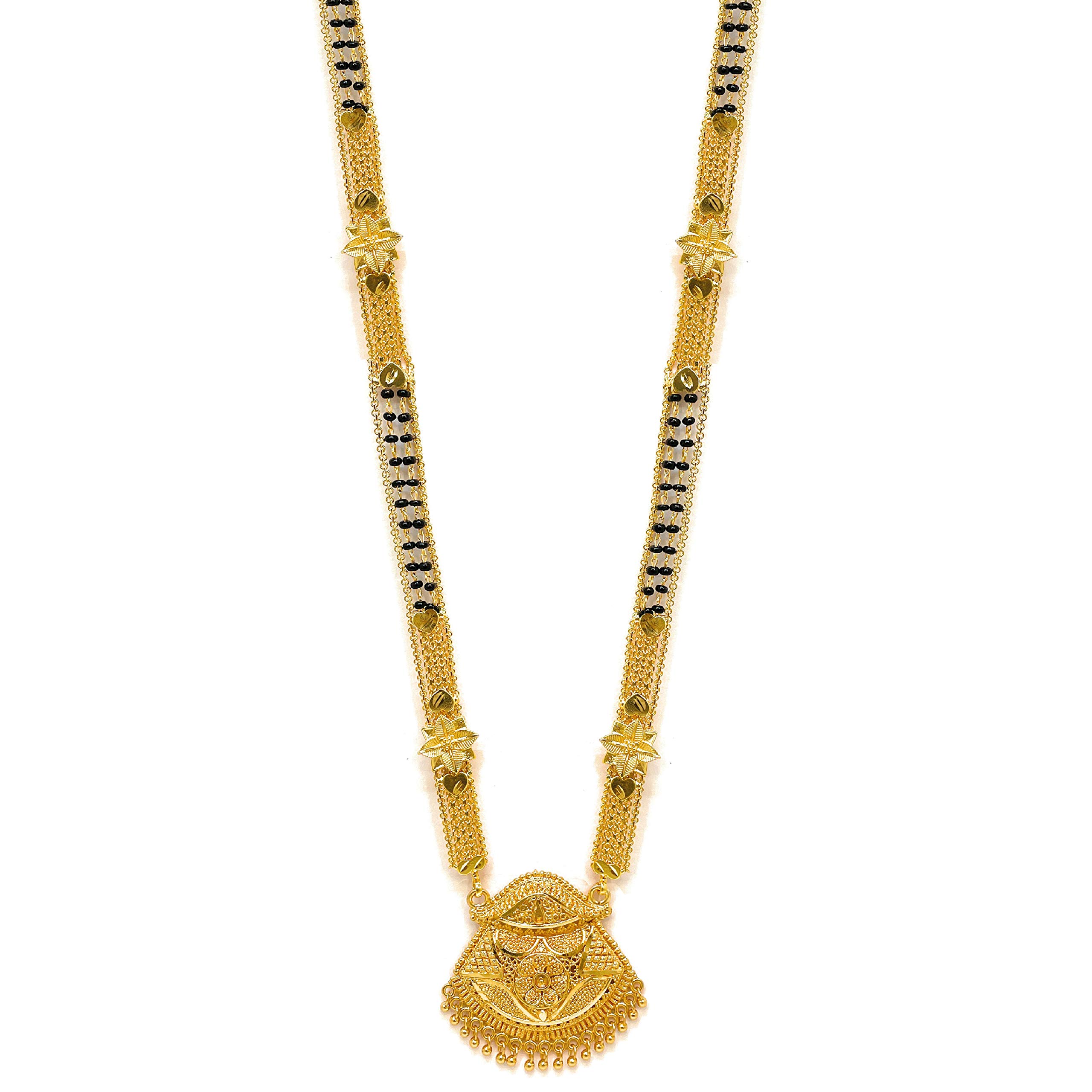 Brado Jewellery Traditional One Gram Gold Glorious Hand Meena Long Mangalsutra/Tanmaniya/Mangalsutra/nallapusalu/Black Beads Mangal sutra For Women Gold long chain (B08PZ6SR79) Amazon Price History, Amazon Price Tracker