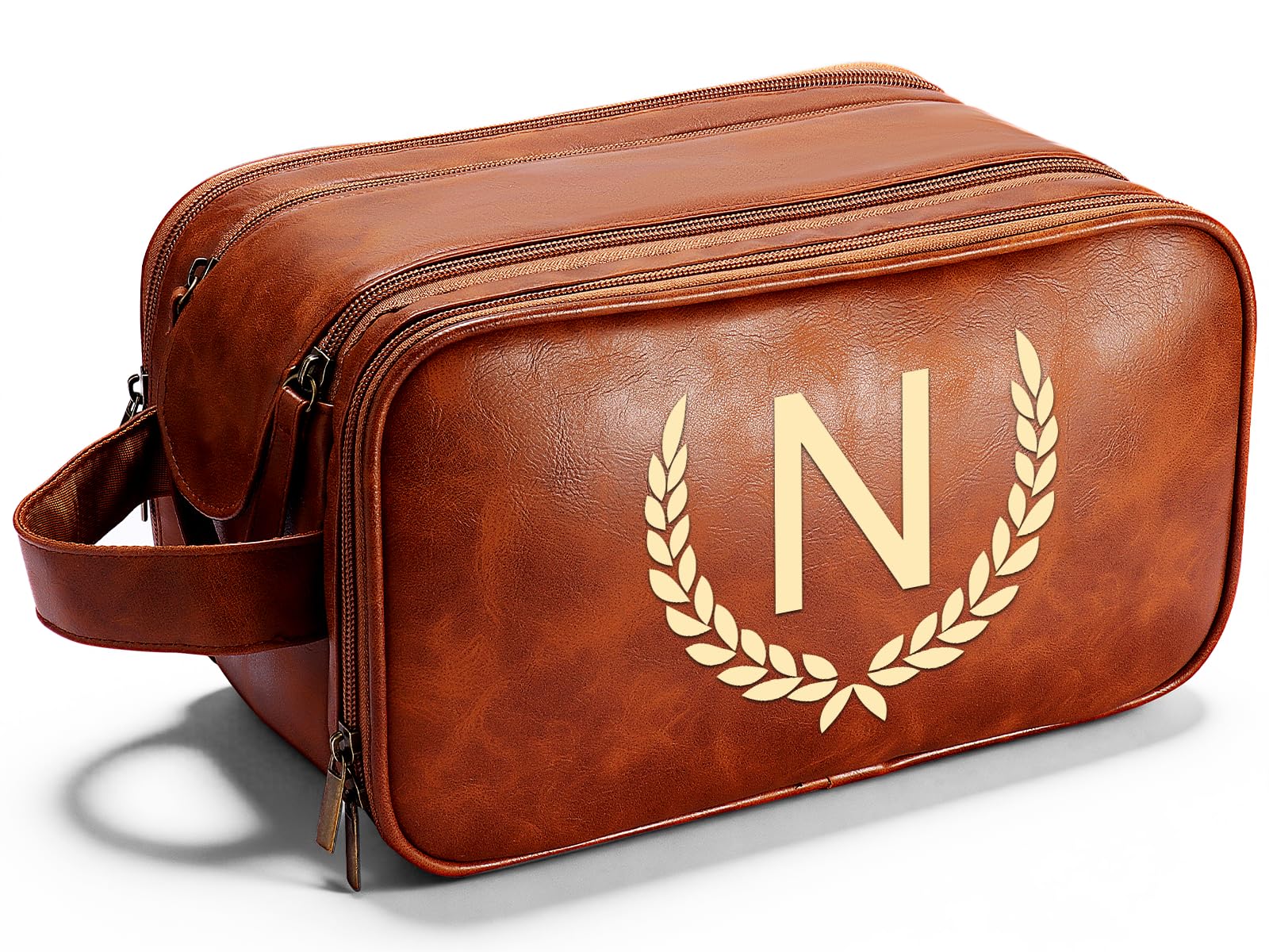 OXYEFEI Regalos personalizados para hombres, bolsa de aseo grande personalizada para hombres, cuero sintético personalizado, impermeable, artículos de aseo para hombre, viaje con kit esencial inicial
