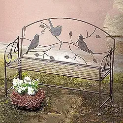 Banco De Jardim Para Pátio De Ferro Forjado Ao Ar Livre, Decoração Vintage Em Forma De Pássaro, Varanda De Metal Para Crianças, Plantador Multiuso, Cadeira De Varanda À Prova De Intempéries, Banco