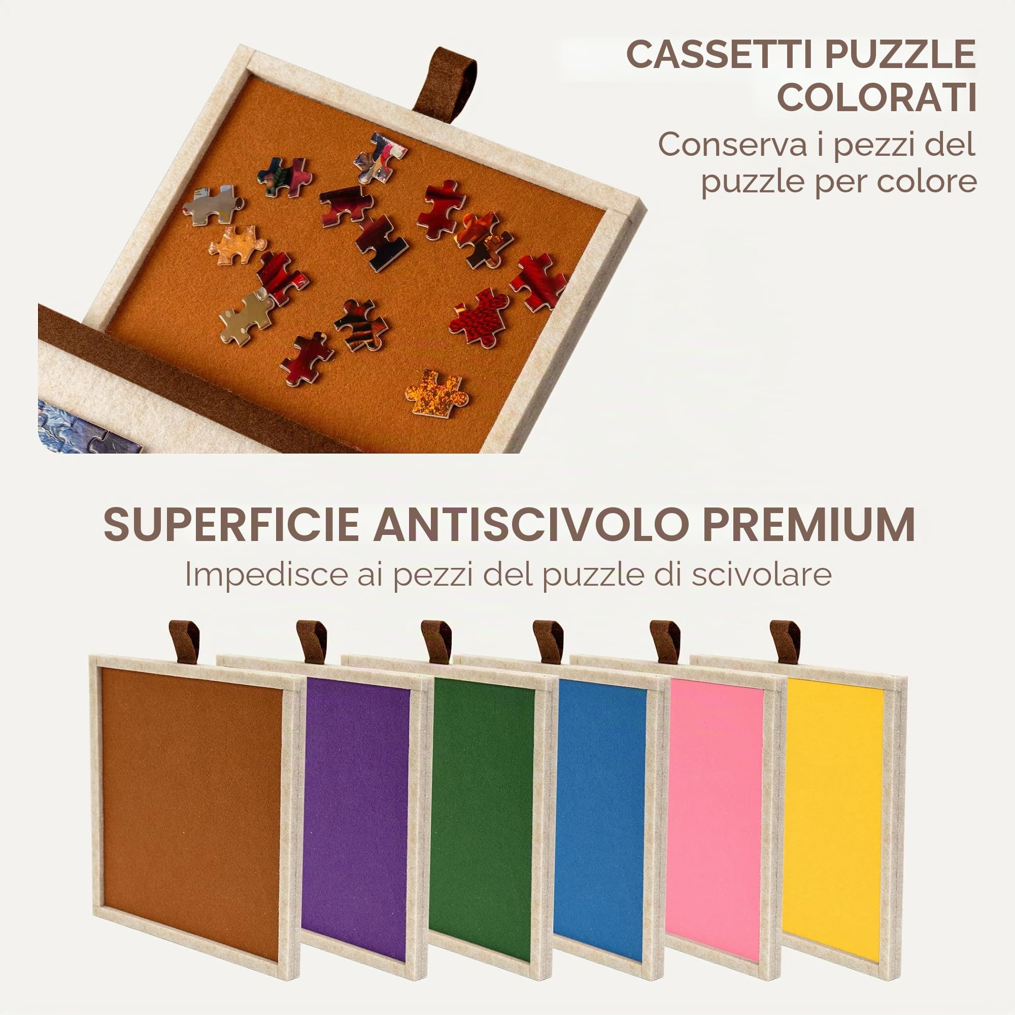 Becko US Tavola puzzle pieghevole e inclinabile con 6 cassetti e coperchio, tavolo puzzle leggero e portatile con supporto integrato per la regolazione dell'angolo per 2000 puzzle