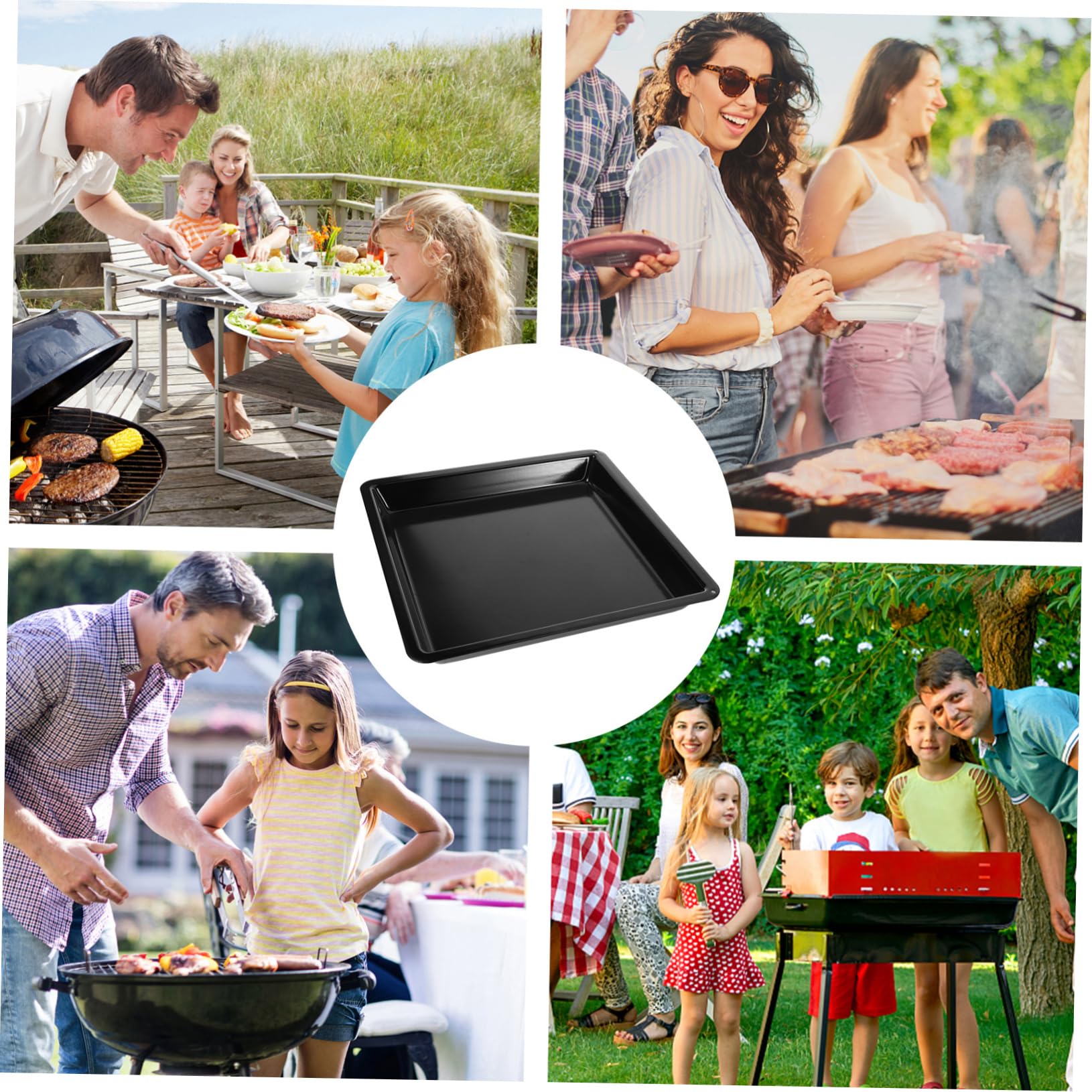 NOLITOY Backblech Schwarzem Emaille Profiqualität Antihaftbeschichtet 32,2x32,2x3,2cm Gastronomie Backform für Backofen Große Bratform Langlebig