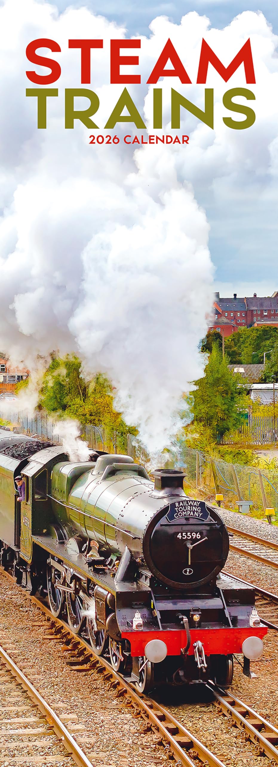 Steam Trains Slim 2026 Calendar | Slimline Wall Calendar | Train, Steam Railway Gift | Plastic Free Packaging | by Avonside Publishing