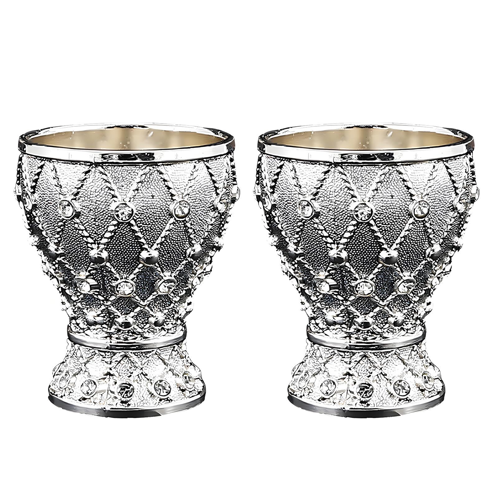 OSNIYAW European Goblet with Delicate Rhinestones Accent Glasswares Wine Chalices for Whiskeys Ice Drink Cocktail Glass