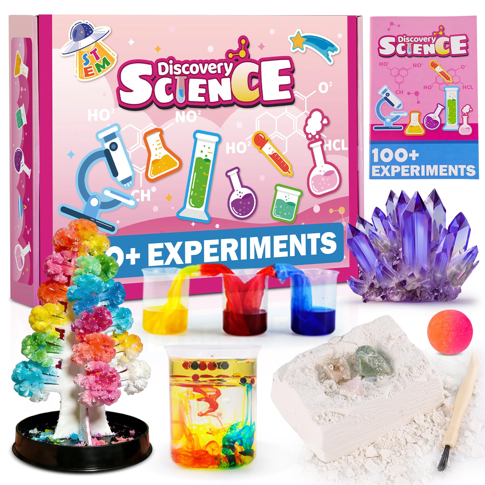 Girls Science Kit for Kids Ages 4-8 6-8 8-10, 100+ Fun Educational Experiments for Girls & Boys, STEM Projects and Science Experiments, Science Toys, Gifts for Kids