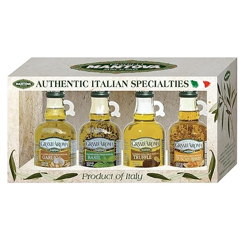 Set de 4 botellas Mantova sabores bruschetta trufa garlic basil 85 onzas cada una Set de 4 botellas Mantova sabores bruschetta trufa garlic basil 85 onzas cada una