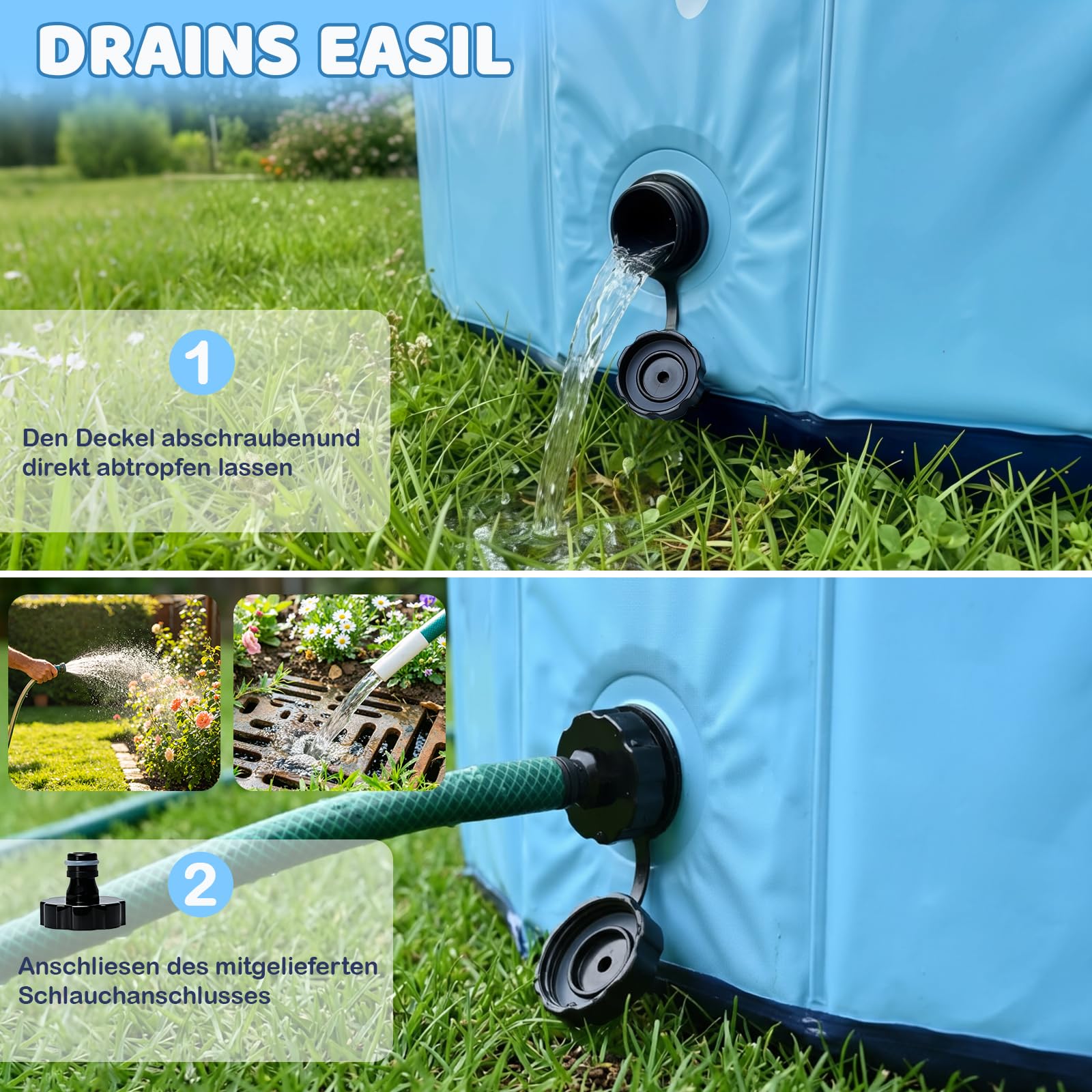 Bañeras para Piscina Perros Plegable, Piscina Perros Grandes, Piscina Plegable para Perros Gatos Bañera Portátil para Mascotas Antideslizante y Resistente, Azul, 100 x 30 cm