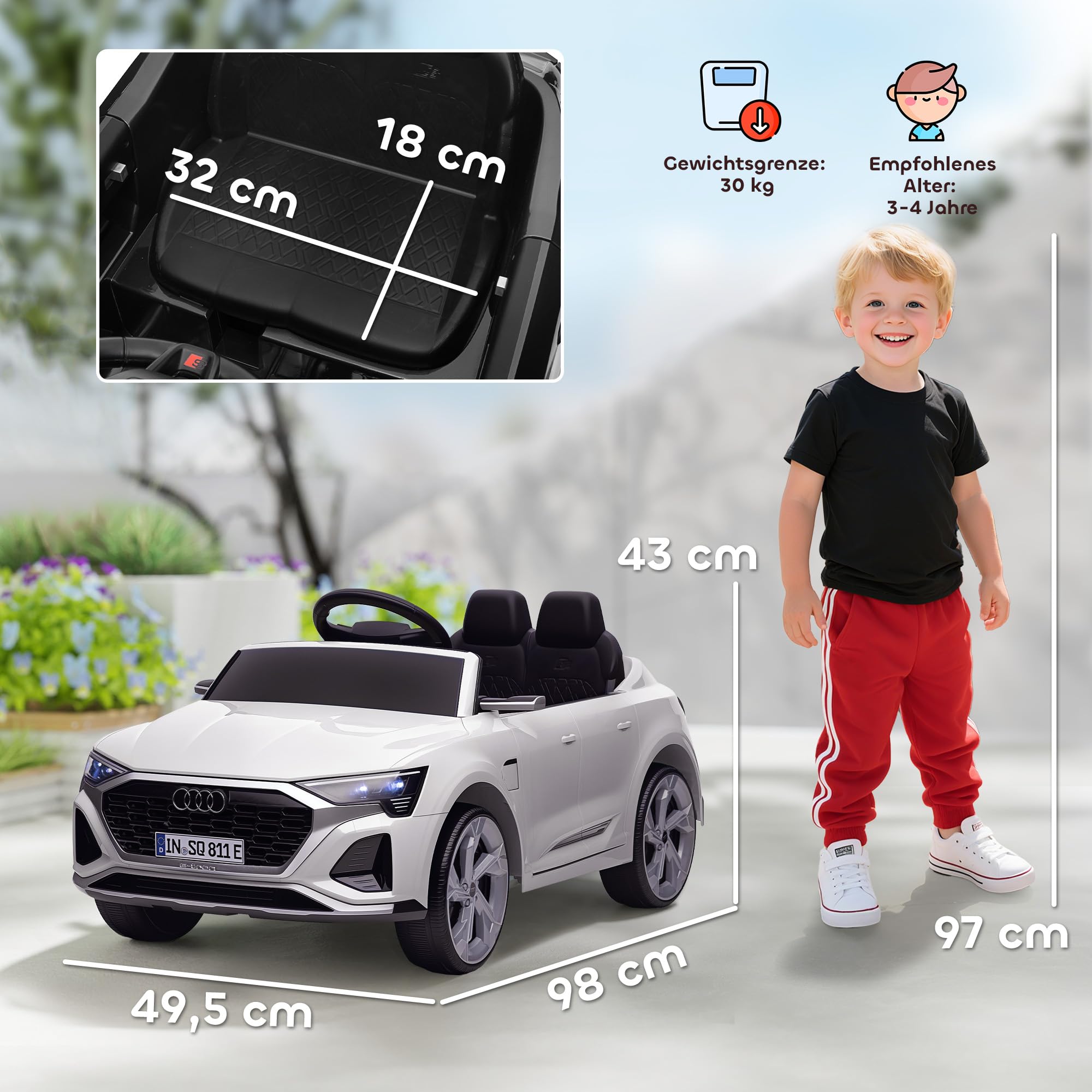 Elektroauto dla dzieci 12V, zdalne sterowanie 2,4G, MP3