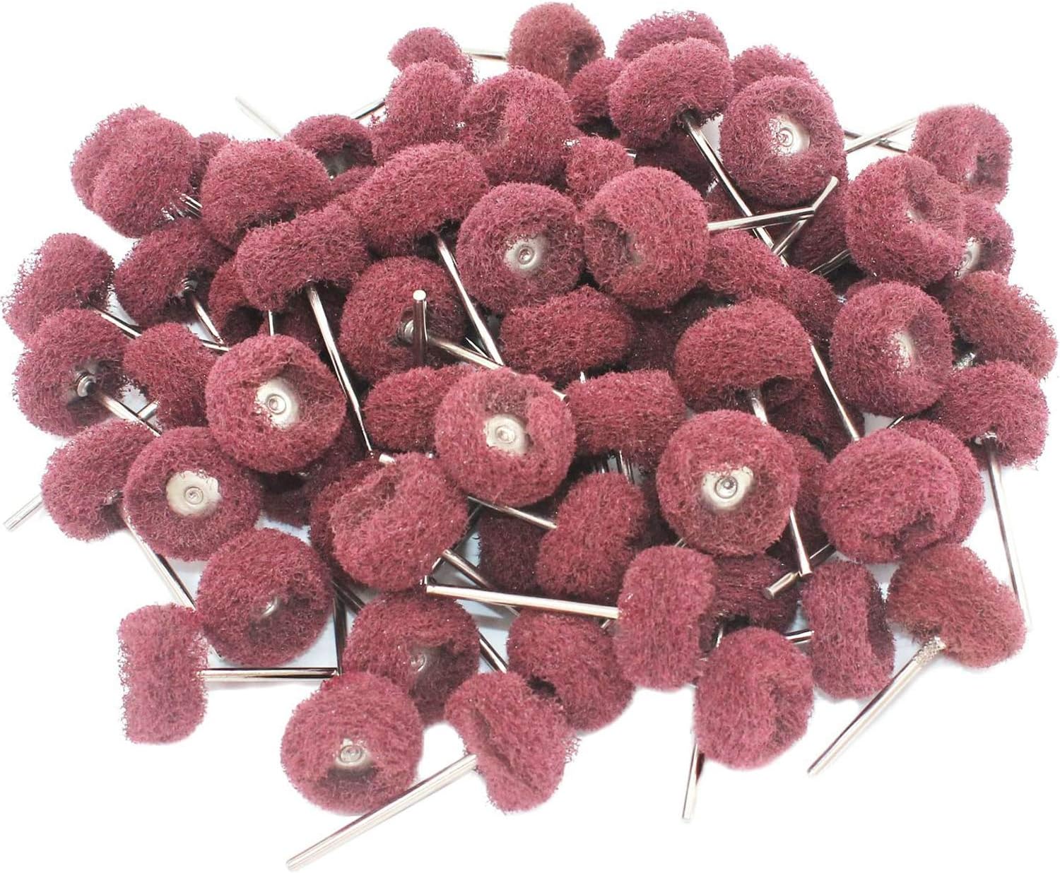 Fine Abrasive Wheel Brush Polishing Buffing Wheels Sanding Rust Remove Rotary Tools Accessories 2.35 MM Mandrel 80 Pieces