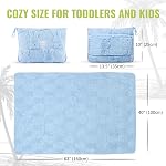 BOACAY Travel Toddler Blanket for Airplane, Car - Soft Kids Throw Blanket for Daycare - Pillow for Girls, Boys with Backpack Clip, Luggage Sleeve