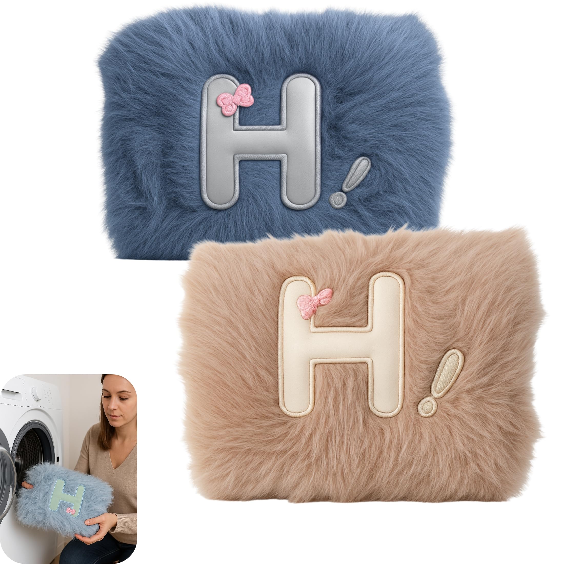 2 Borsa Acqua Calda Elettrica per Ciclo - peluche Rimovibile e Lavabile 500w - Boule scaldamani elettrico - Regalo Donna Uomo - Coveri Collection