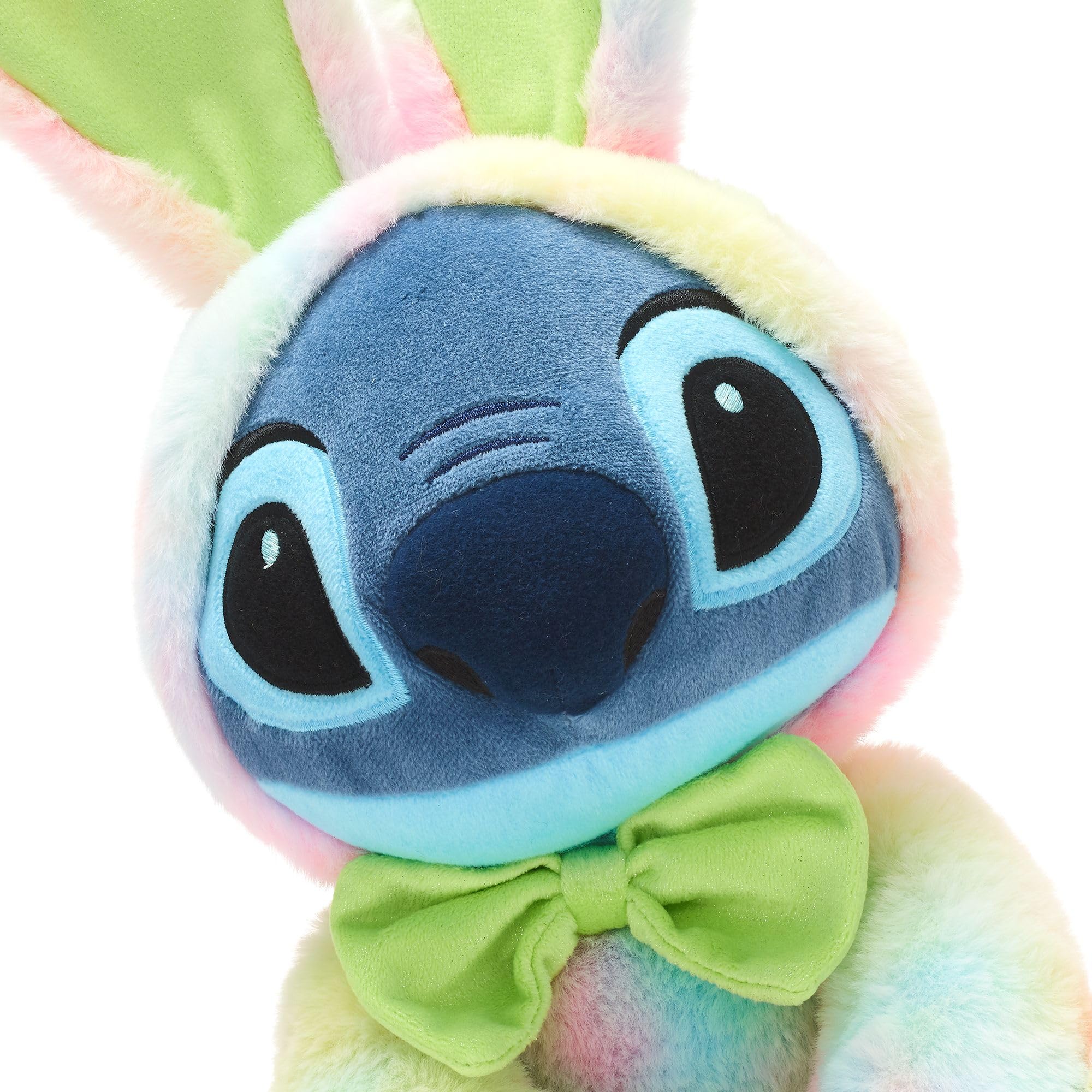 Disney Store Official Peluche pasquale Stitch, Lilo e Stitch, 45 cm, alieno peluche in costume da coniglio pasquale, finitura tie-dye e papillon, data Disney 2025", qualsiasi età, da 0 anni in su