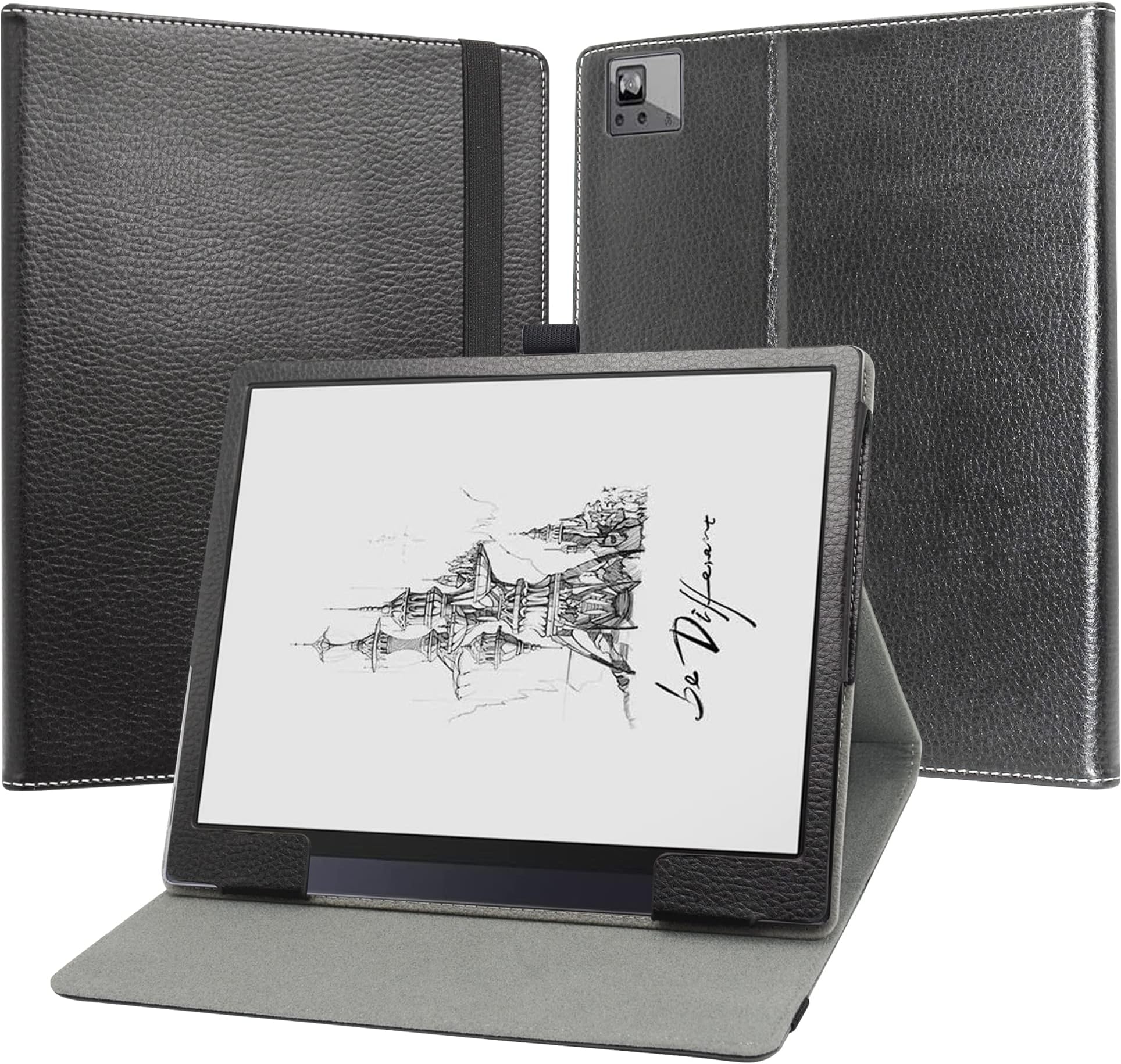 Case for Boox Tab Ultra, PU Leather Slim Folding Stand Cover for Boox Tab Ultra 10.3" Tablet (Not Fit BOOX Tab X) - Black