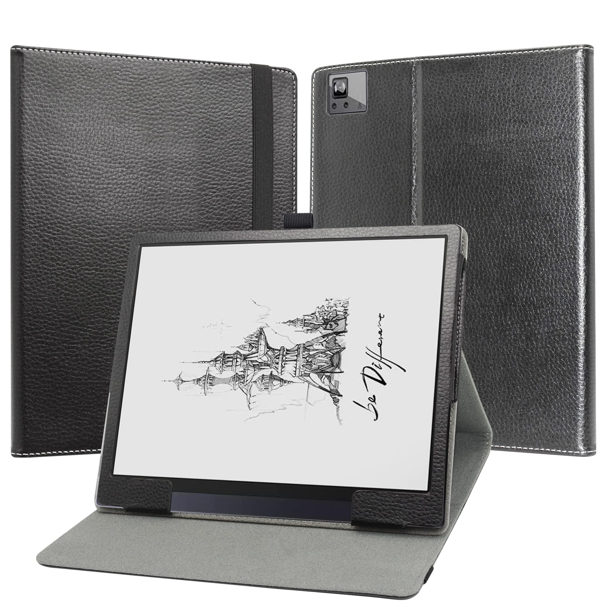 Case for Boox Tab Ultra, PU Leather Slim Folding Stand Cover for Boox Tab Ultra 10.3" Tablet (Not Fit BOOX Tab X) - Black