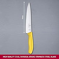 Vista 2 de Victorinox Swiss Classic, Cuchillo de trinchar, hoja extraafilada, borde recto, 7.5 in, mango de plástico, acero inoxidable, amarillo