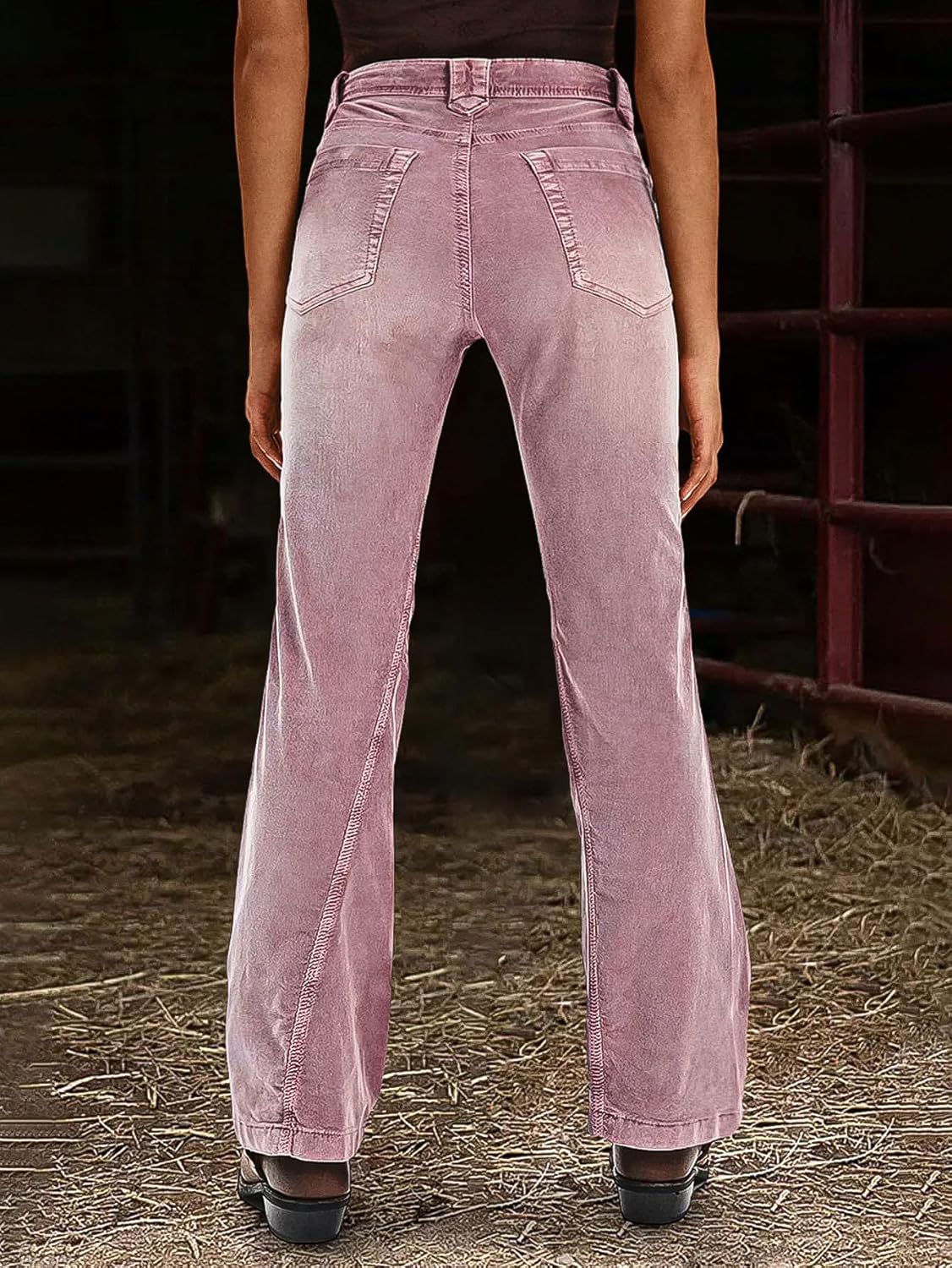 Flamingals Low Rise Boot Cut Jeans for Women Butt Lifting Western Pants with Pockets Flare Jeans Women - Image 4