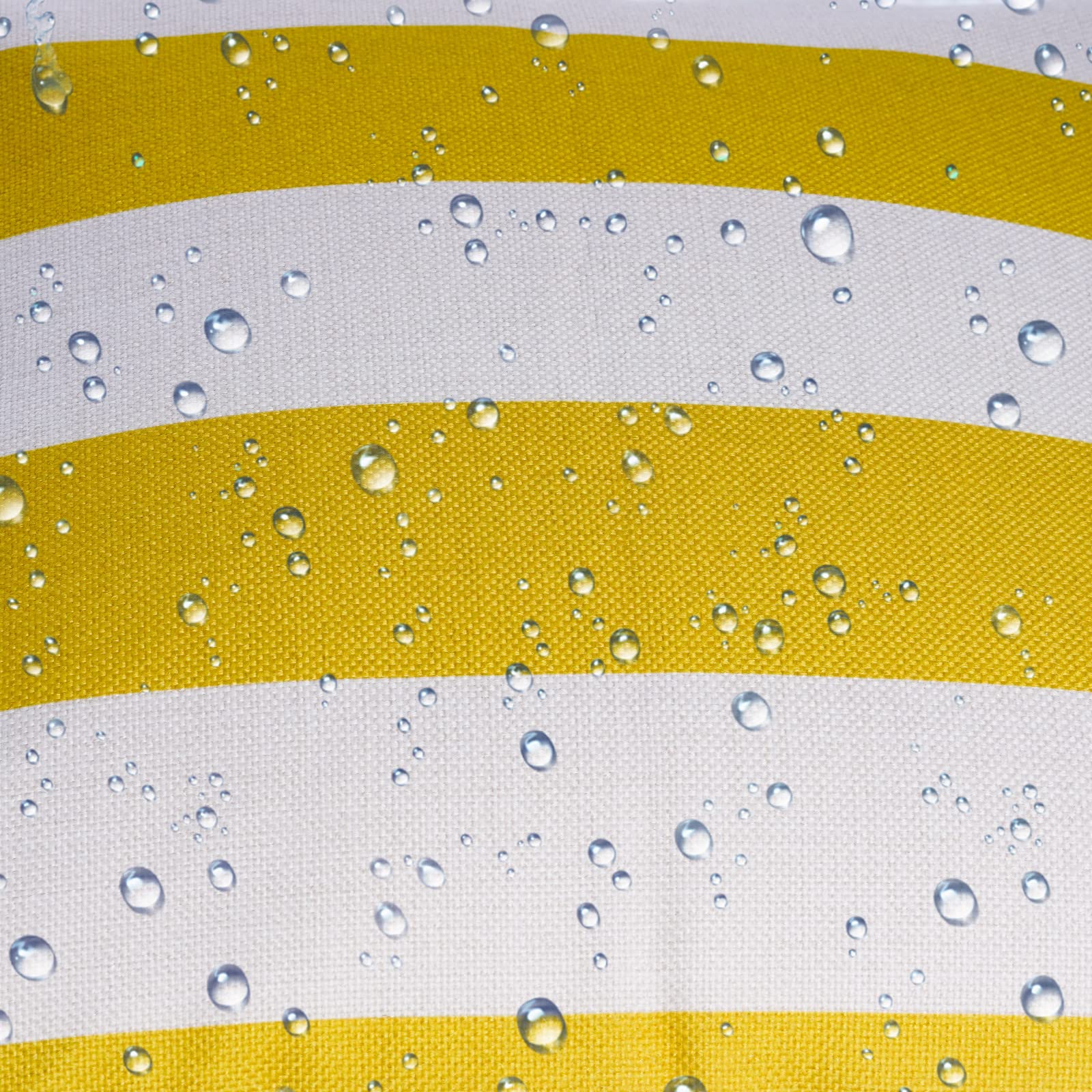Tiggell Confezione da 4 Federe Impermeabili per Cuscini da Esterno, a Righe, 45,7 x 45,7 cm, Giallo e Bianco